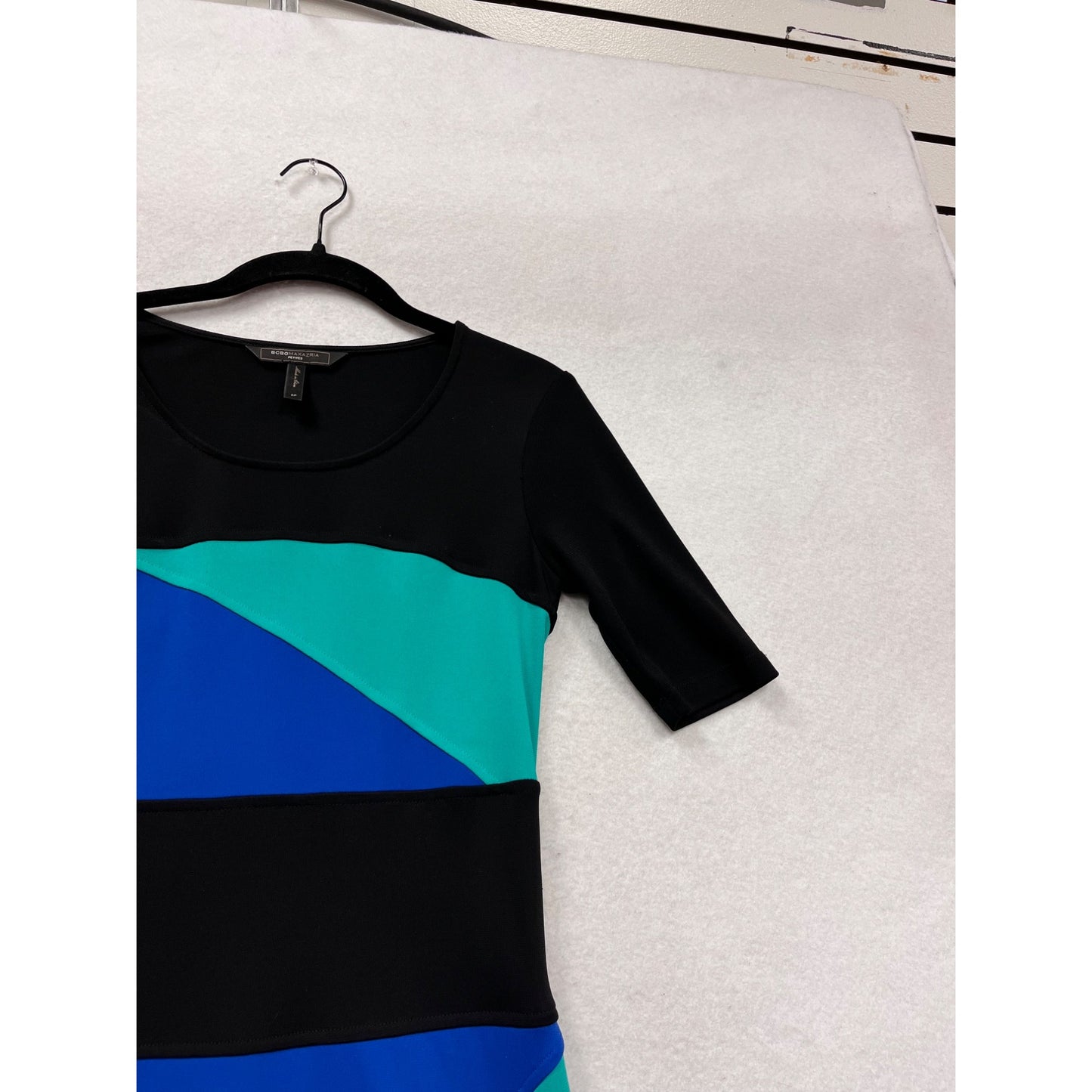 BCBGMAXAZRIA Colorblock Midi Dress SP #387A