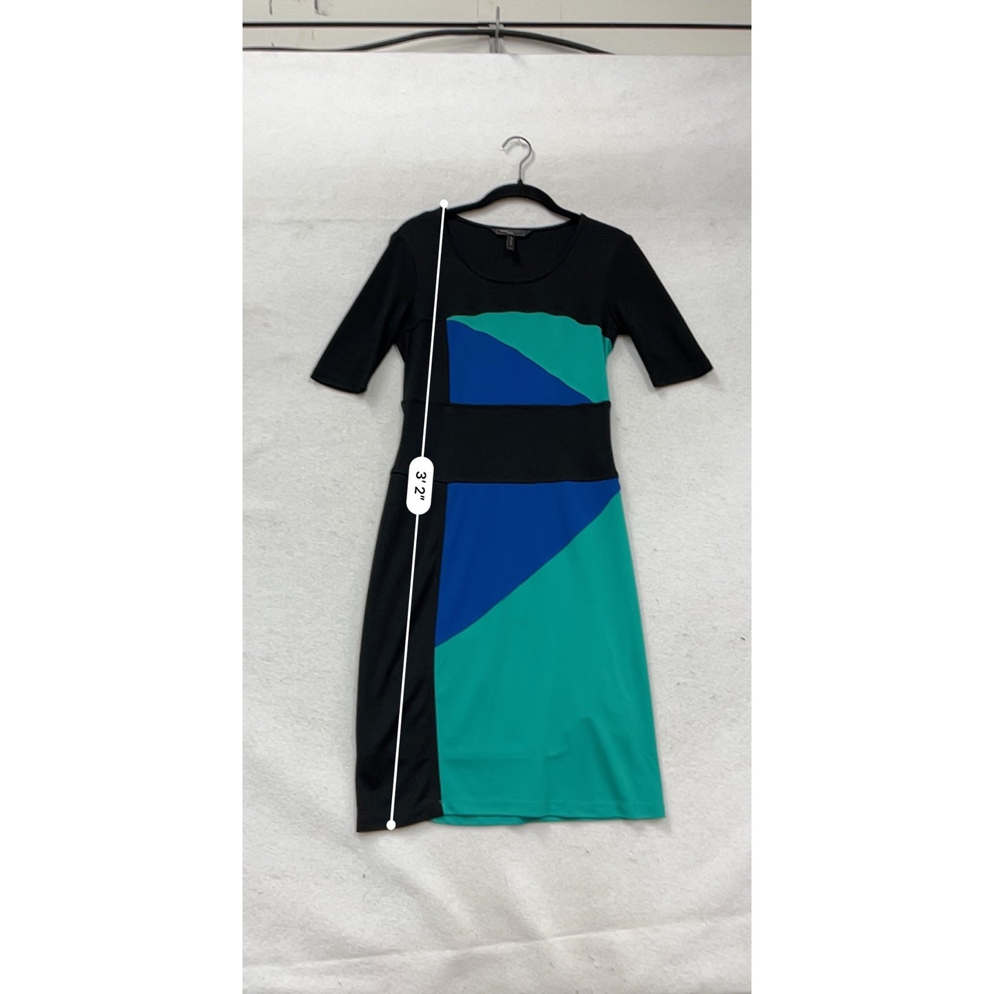 BCBGMAXAZRIA Colorblock Midi Dress SP #387A