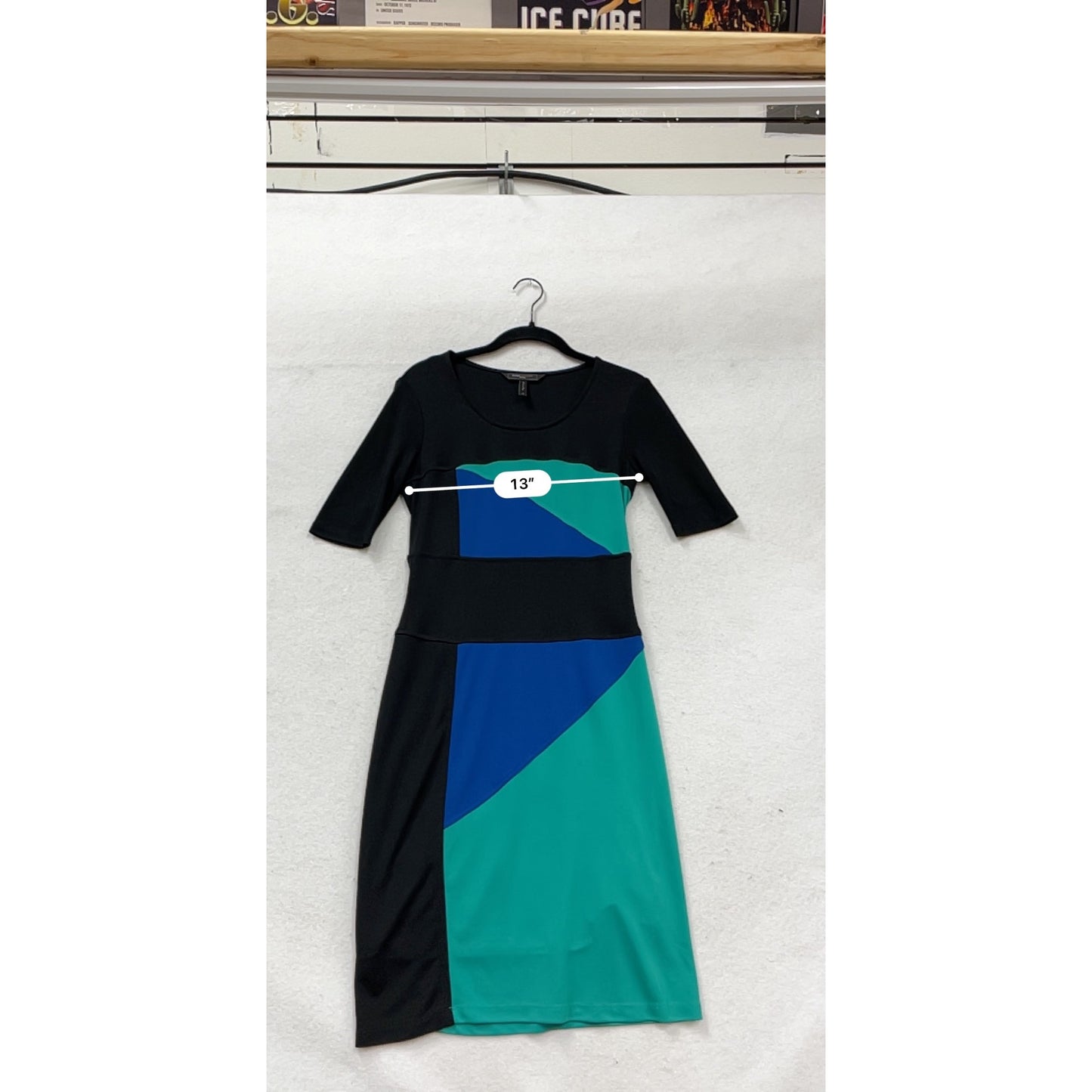 BCBGMAXAZRIA Colorblock Midi Dress SP #387A