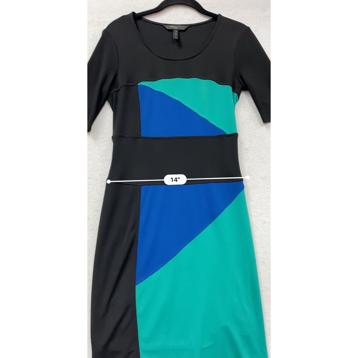 BCBGMAXAZRIA Colorblock Midi Dress SP #387A
