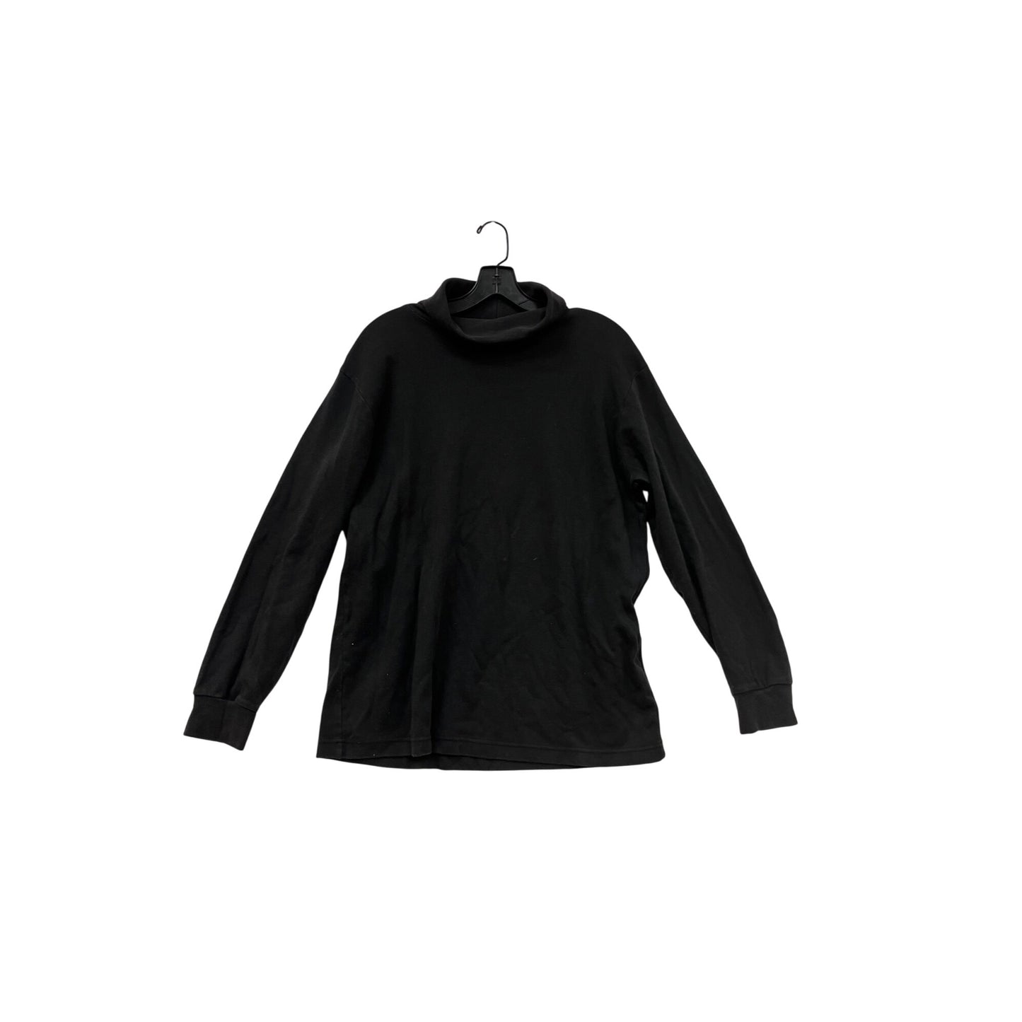 Woolrich Black Cotton Turtleneck Sweater L 100% Cotton Made In USA #8378