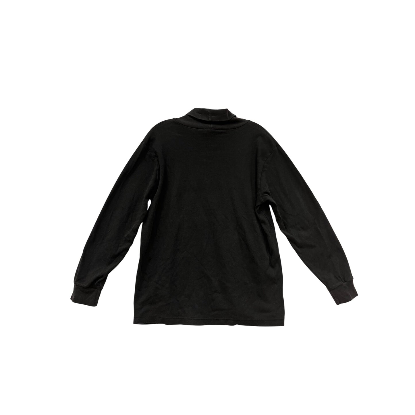 Woolrich Black Cotton Turtleneck Sweater L 100% Cotton Made In USA #8378