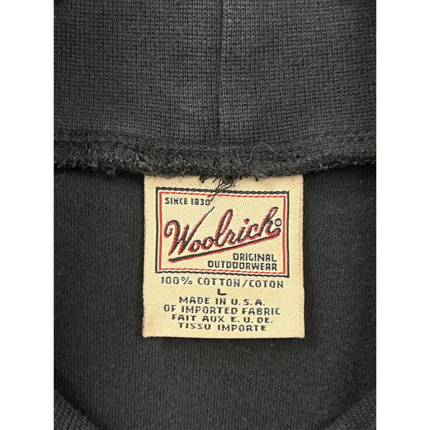 Woolrich Black Cotton Turtleneck Sweater L 100% Cotton Made In USA #8378