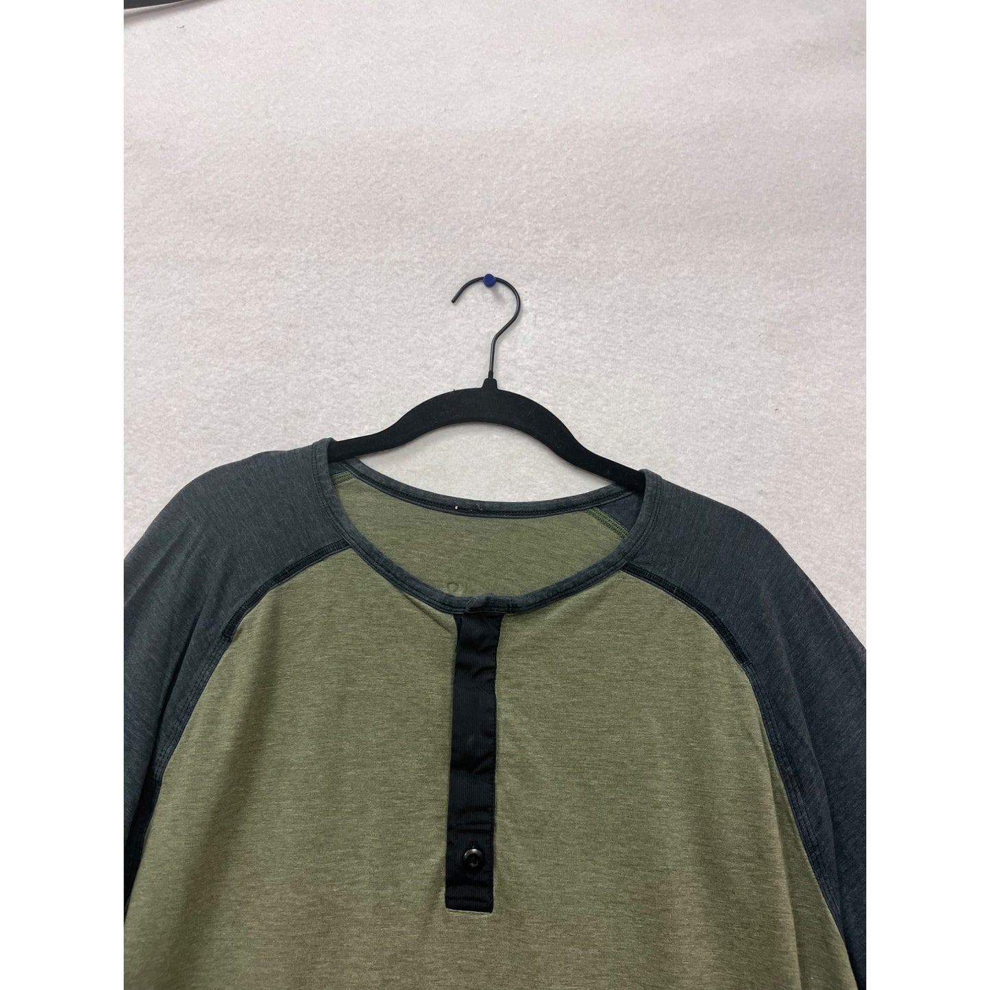 Lululemon Green & Gray Long Sleeve Henley Shirt #826A