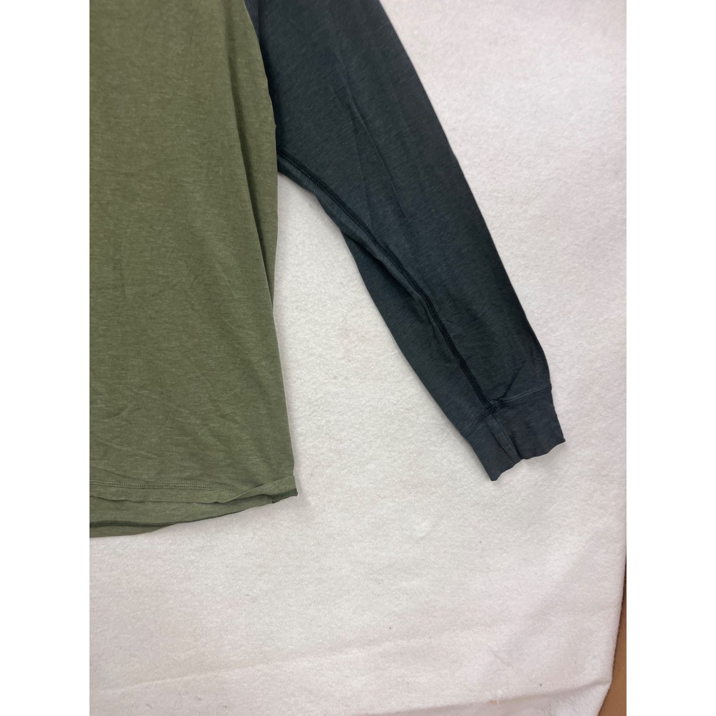 Lululemon Green & Gray Long Sleeve Henley Shirt #826A