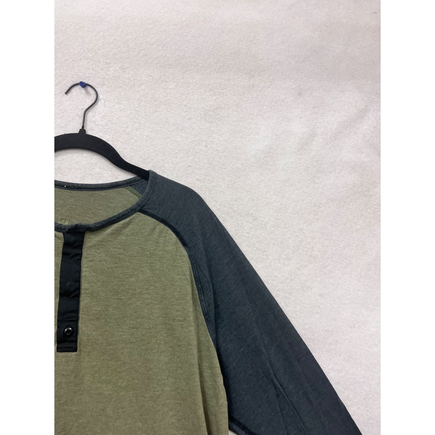 Lululemon Green & Gray Long Sleeve Henley Shirt #826A