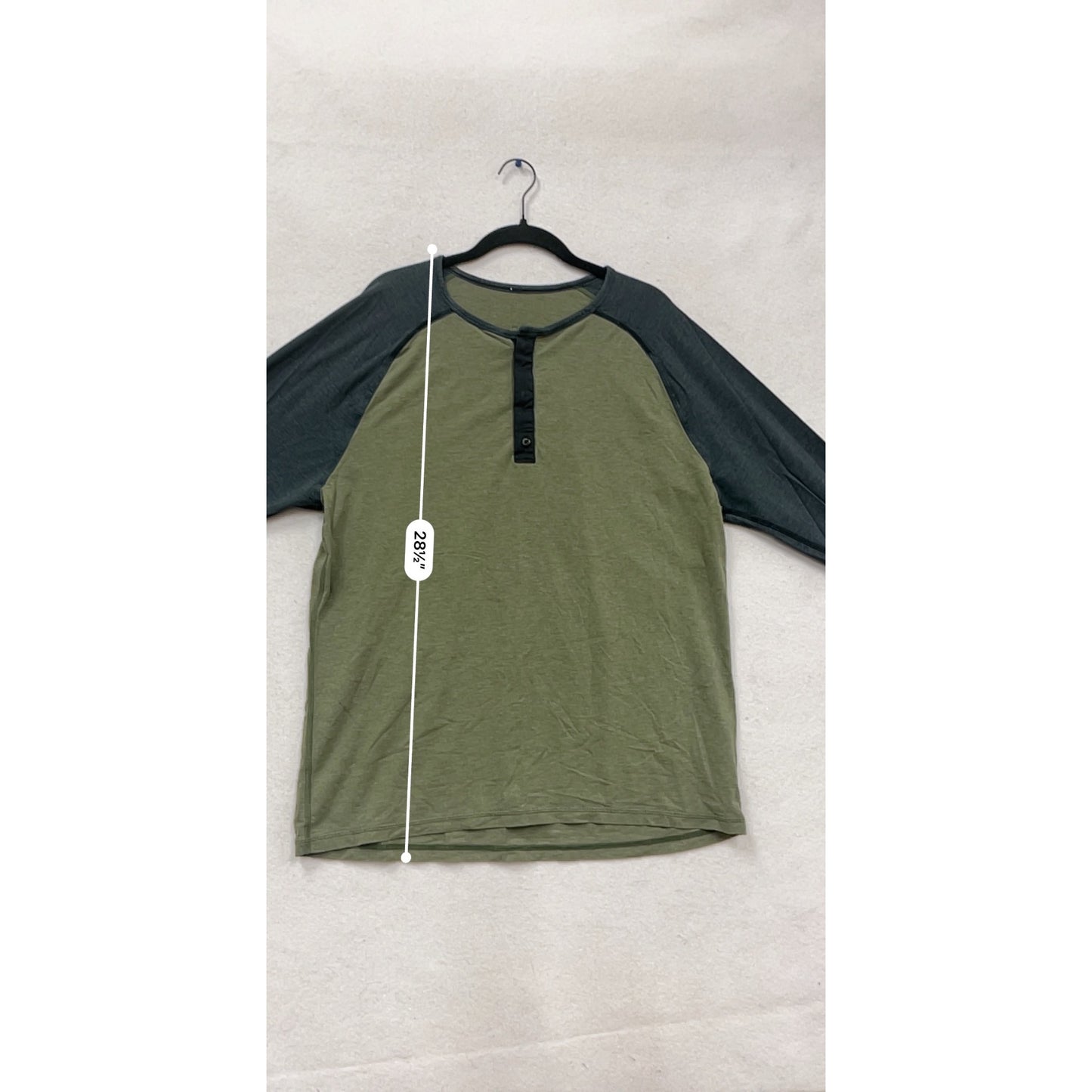 Lululemon Green & Gray Long Sleeve Henley Shirt #826A