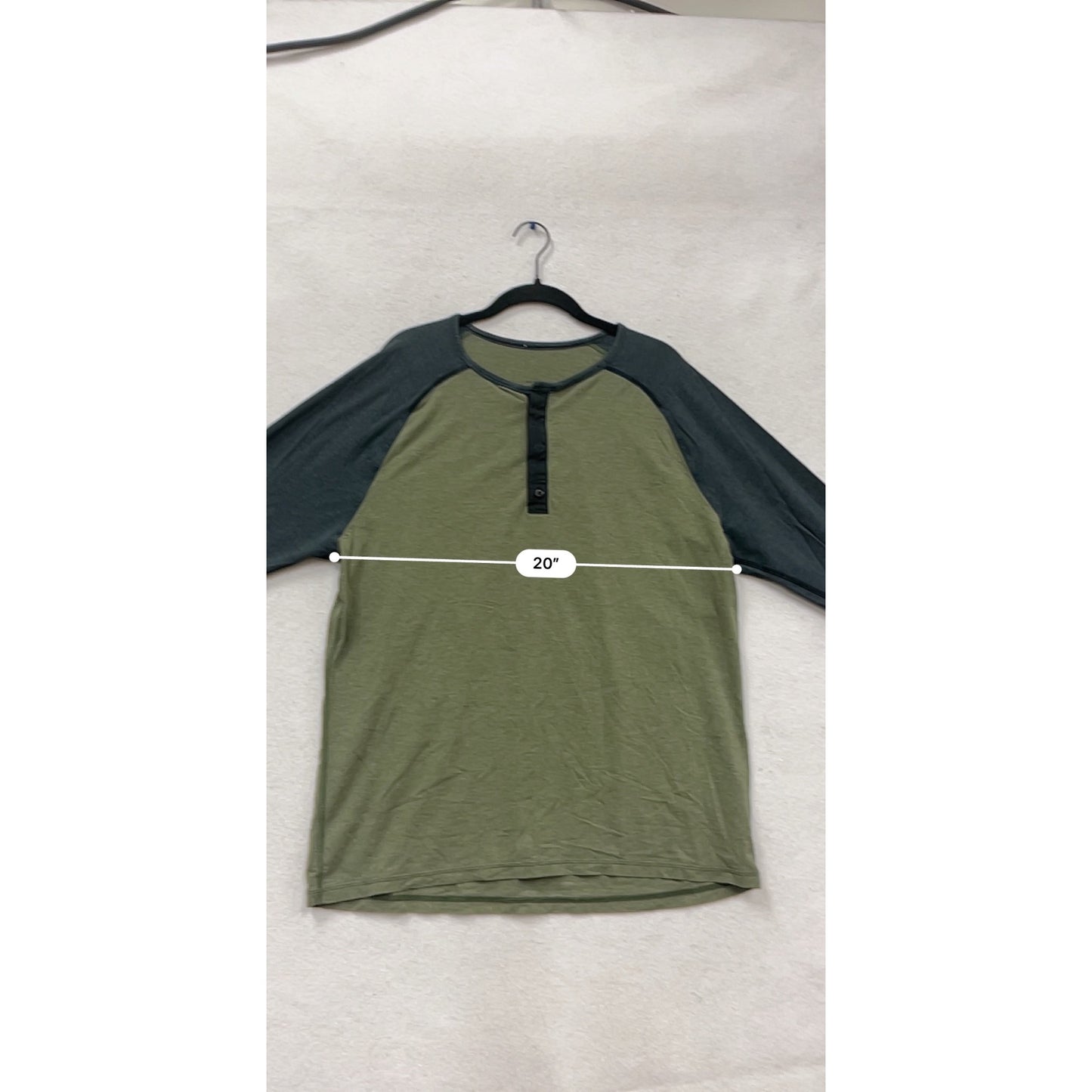 Lululemon Green & Gray Long Sleeve Henley Shirt #826A