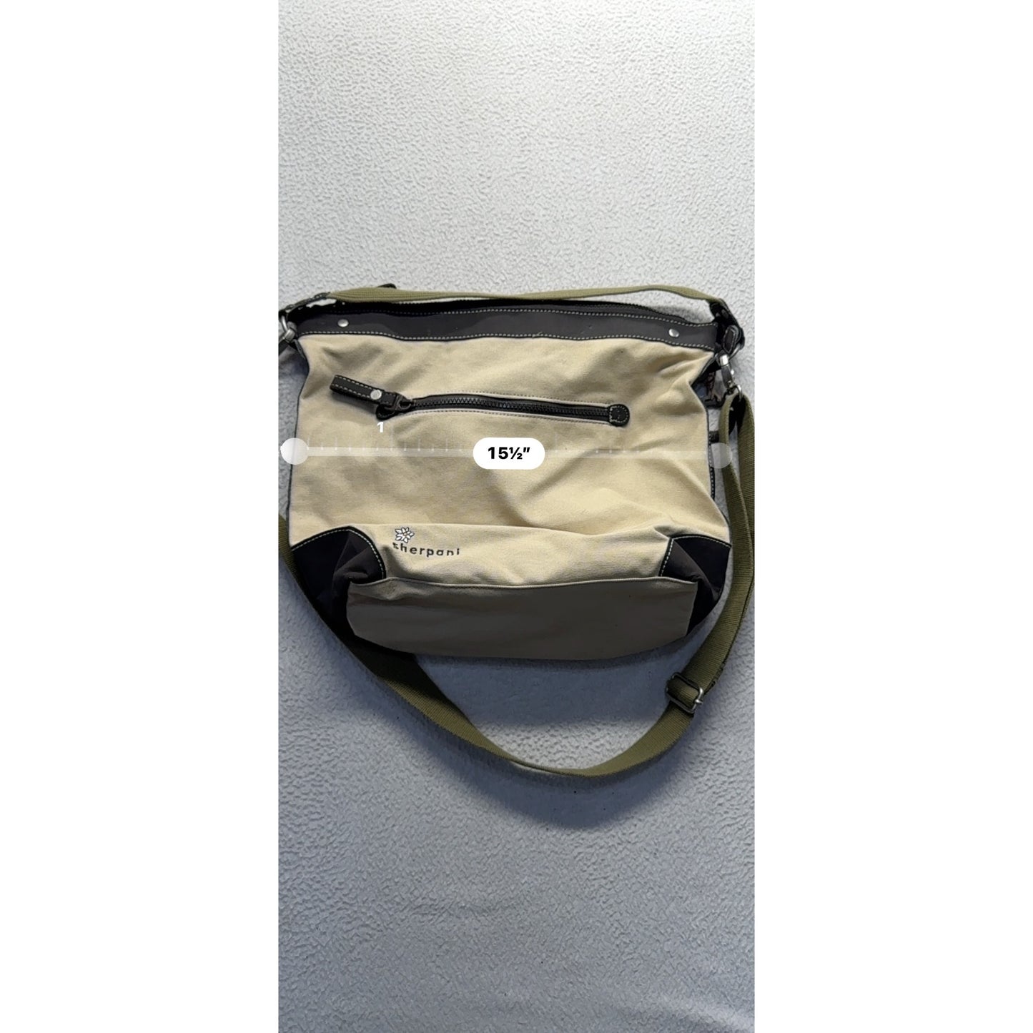 Sherpani Canvas Tote Bag With Tree & Bird Design Zip Closure Adjustable #9714
