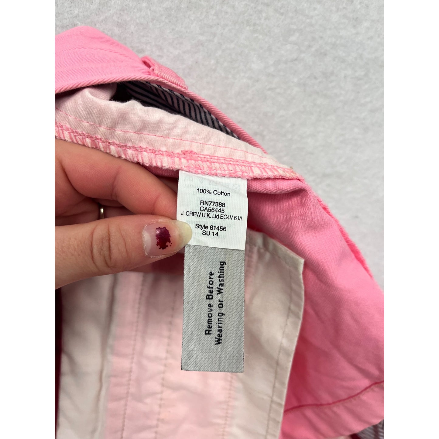 J.Crew Womens Chino Shorts Size 12 Pink #6408