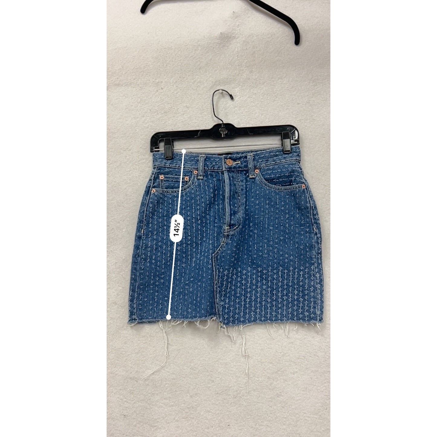 BDG Urban Outfitters Denim Frayed Hem Mini Skirt S/P #8583