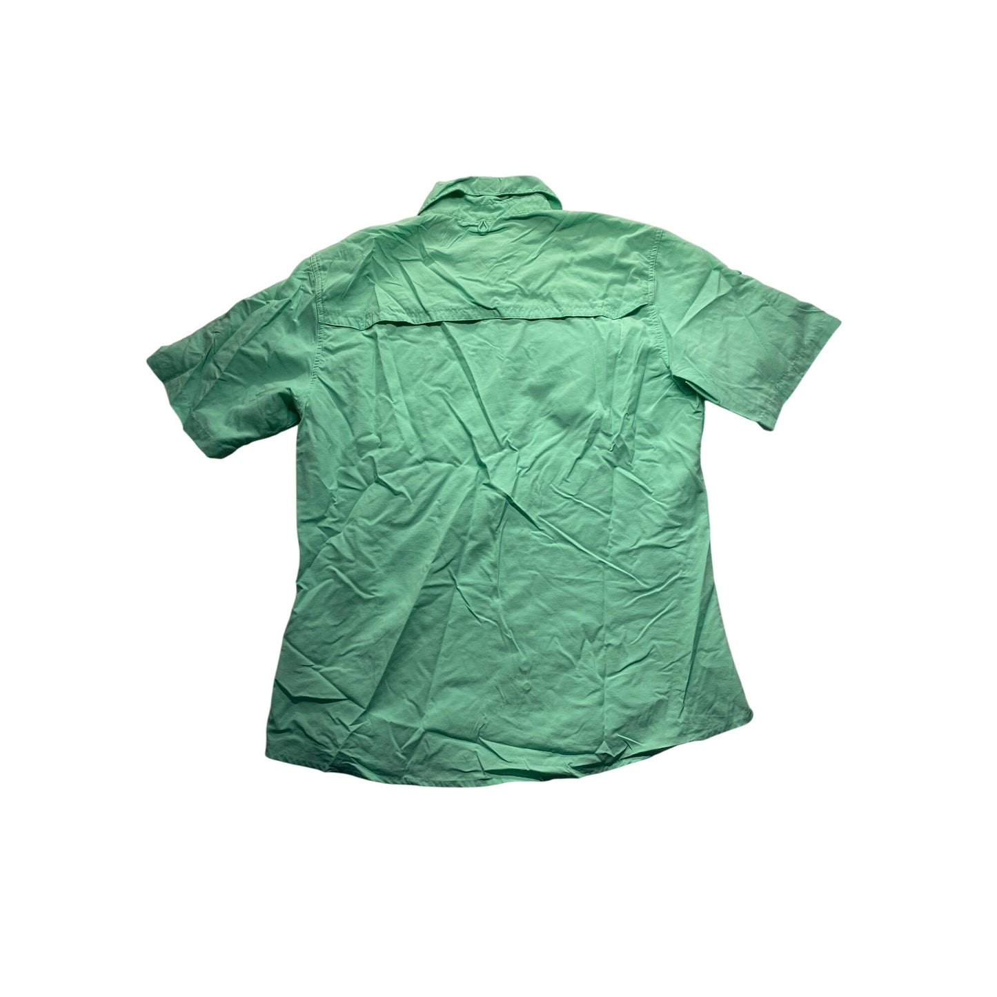 Women’s World Wide Sportsman Mint Green Button-Up Short Sleeve Shirt #7158