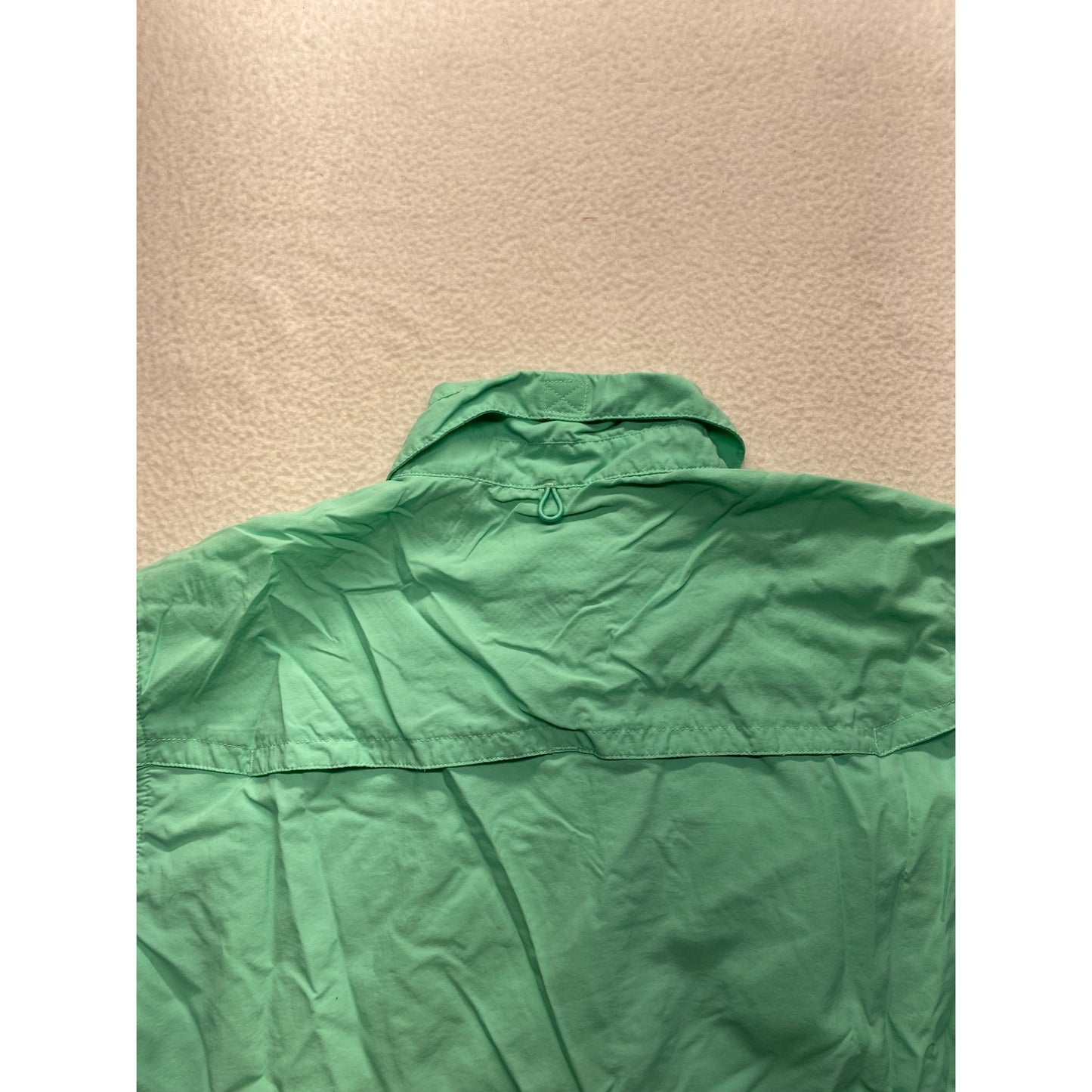 Women’s World Wide Sportsman Mint Green Button-Up Short Sleeve Shirt #7158