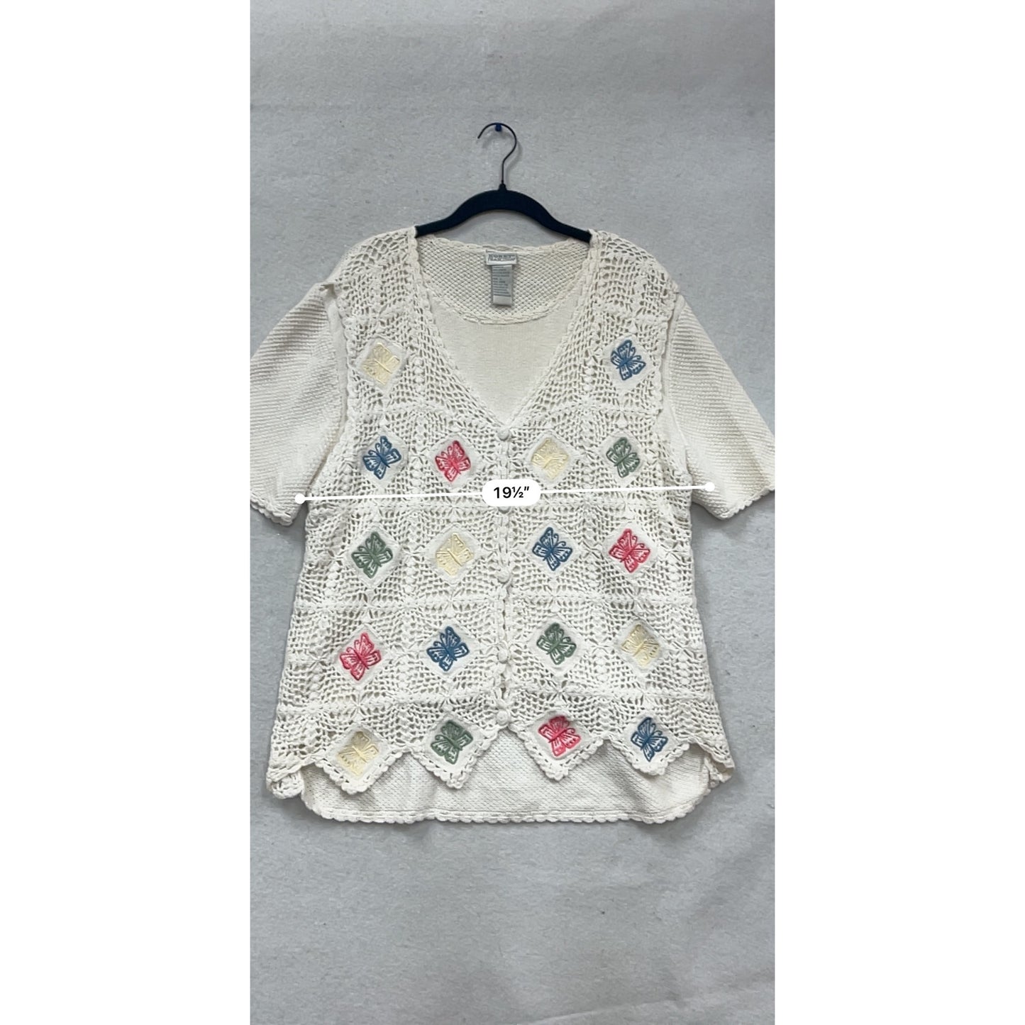 Koret Francisca Butterfly Knit Top Size L #549A