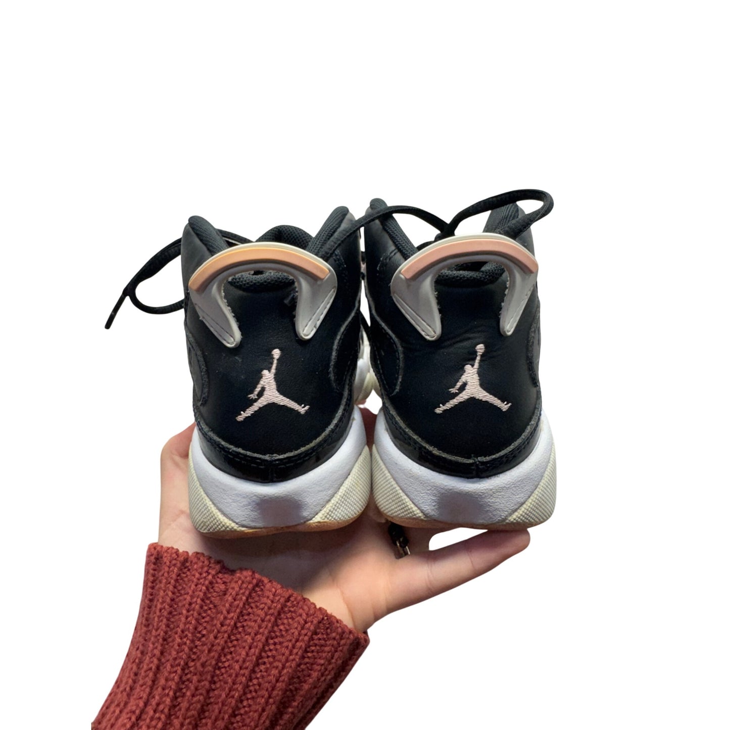 Nike Air Jordan Retro 6 Rings GS Black/Pink Basketball Shoes Size 1Y #338B