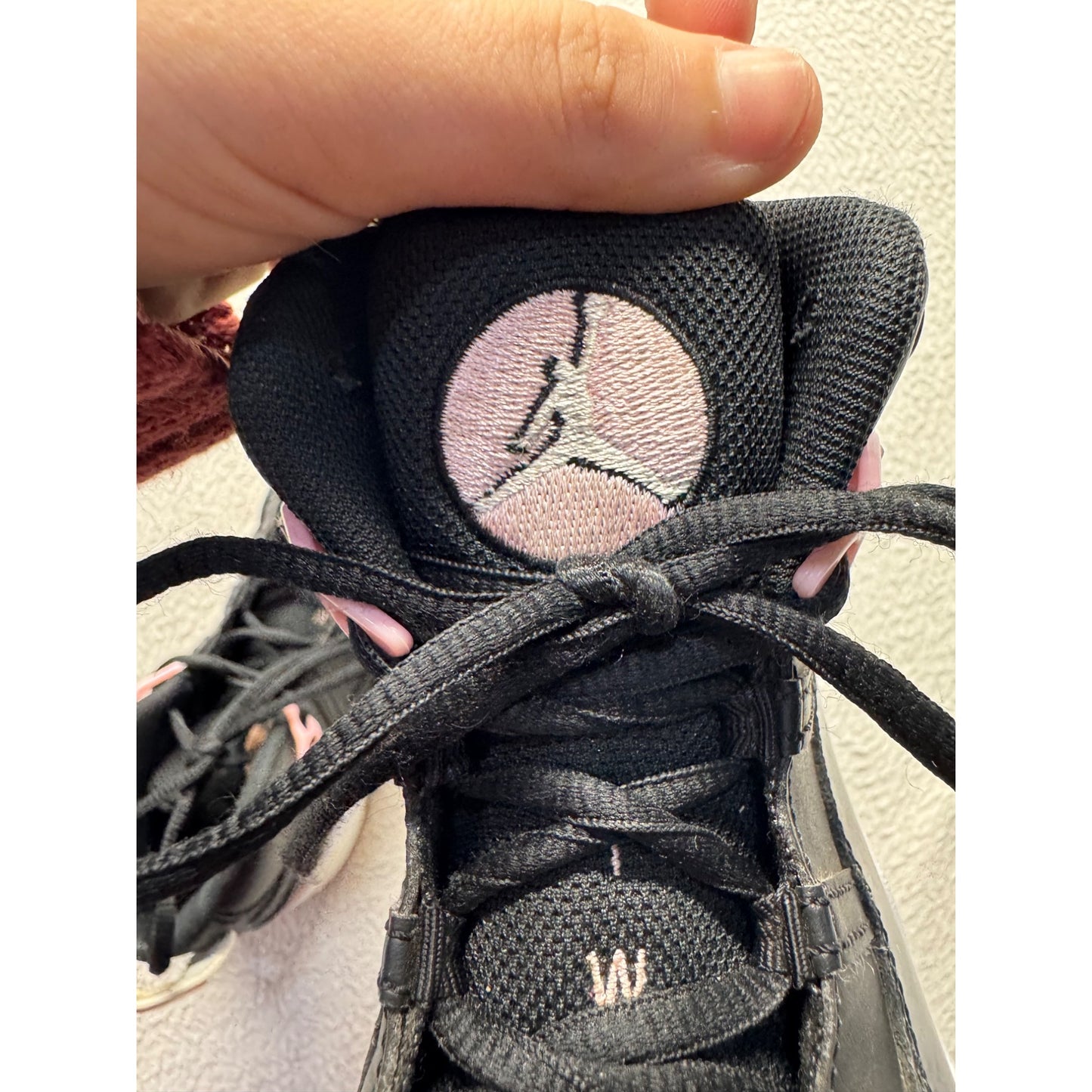 Nike Air Jordan Retro 6 Rings GS Black/Pink Basketball Shoes Size 1Y #338B