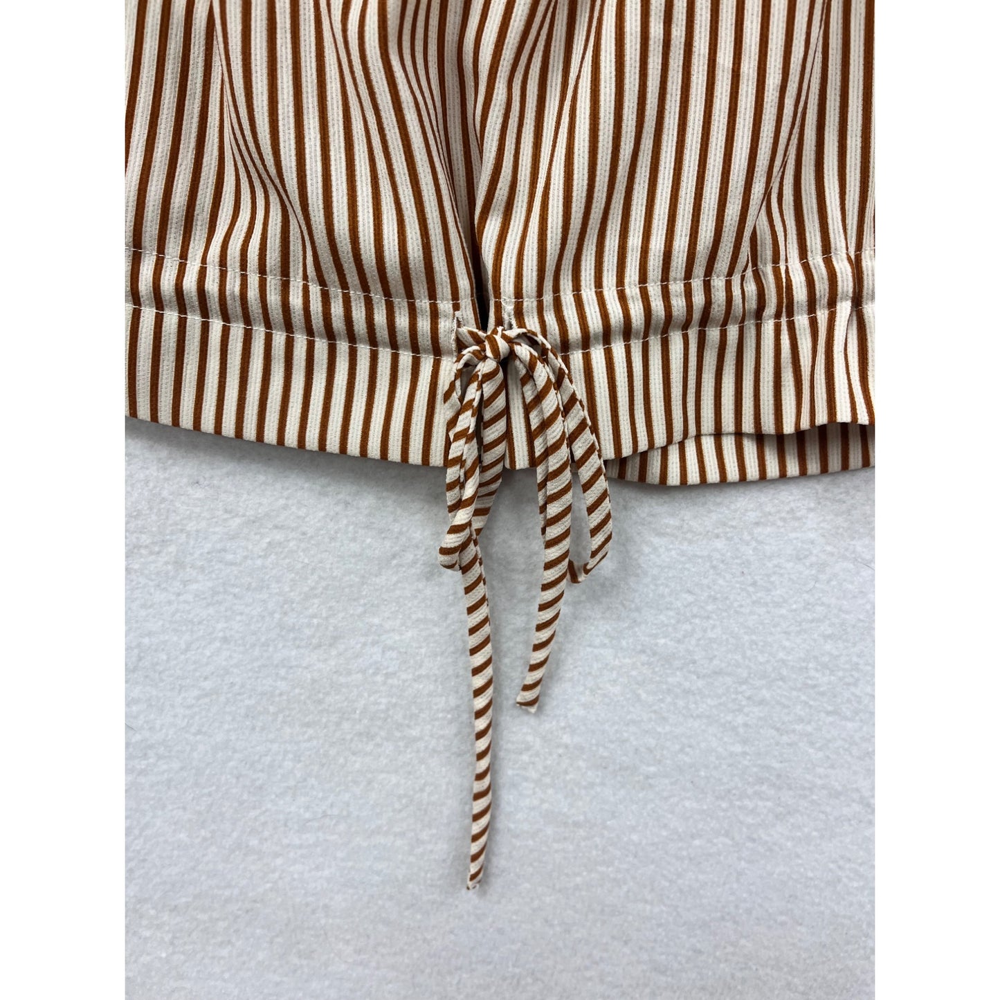 Hem & Thread Womens Large Striped Ruffle Sleeveless Top #6342