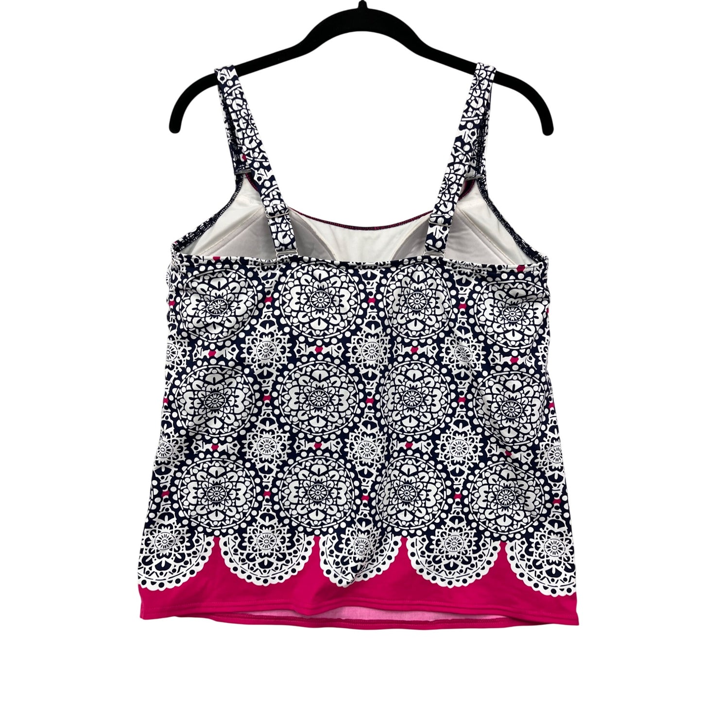 Womens Lands End Patterned Tankini Swim Top Size 12 #9A