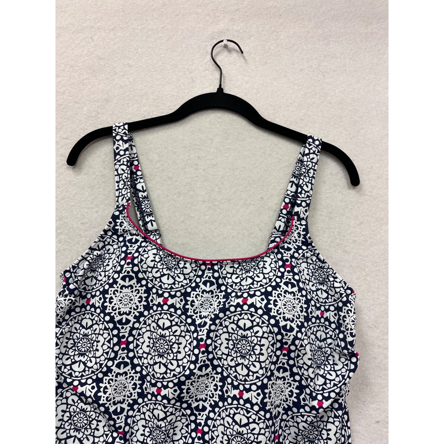 Womens Lands End Patterned Tankini Swim Top Size 12 #9A