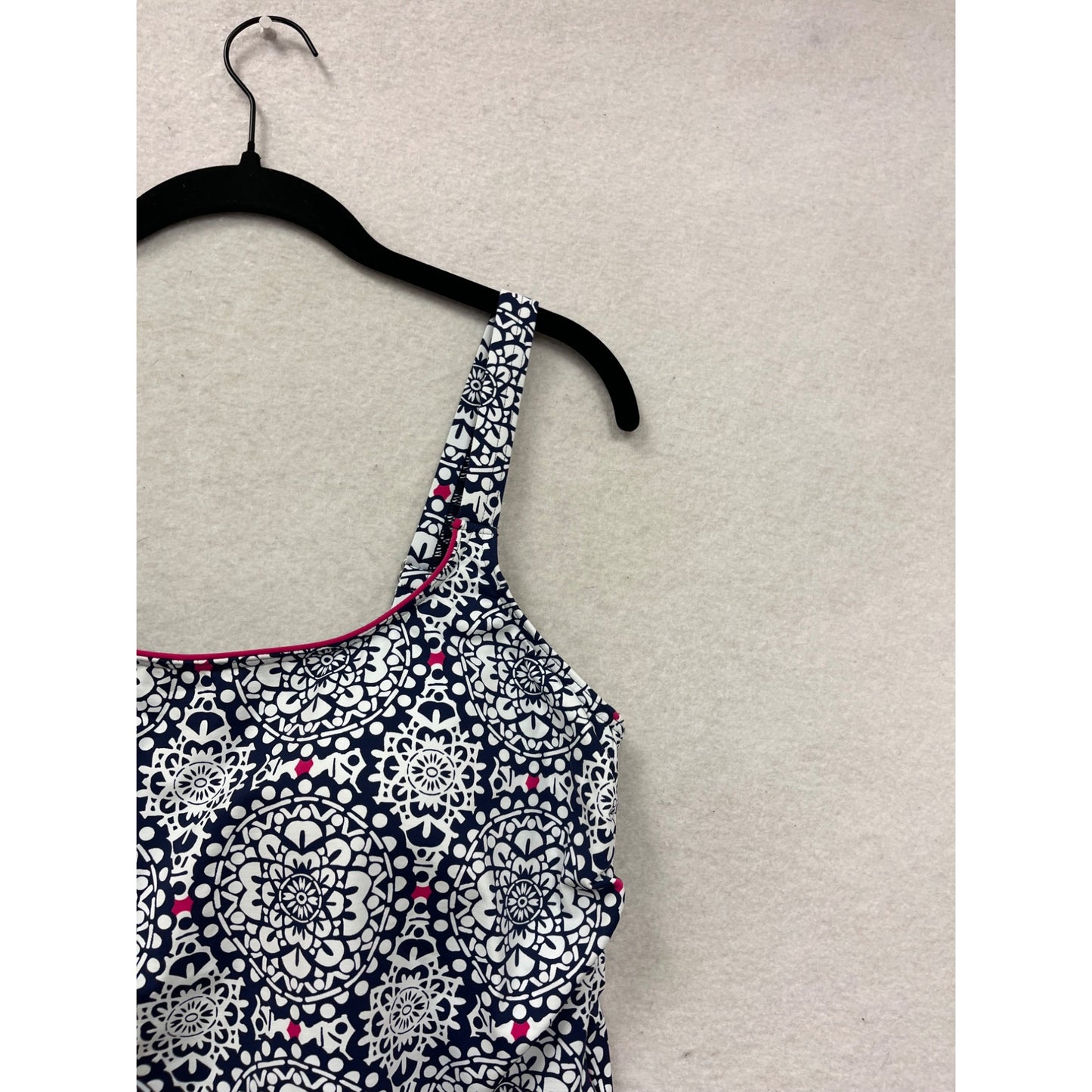 Womens Lands End Patterned Tankini Swim Top Size 12 #9A