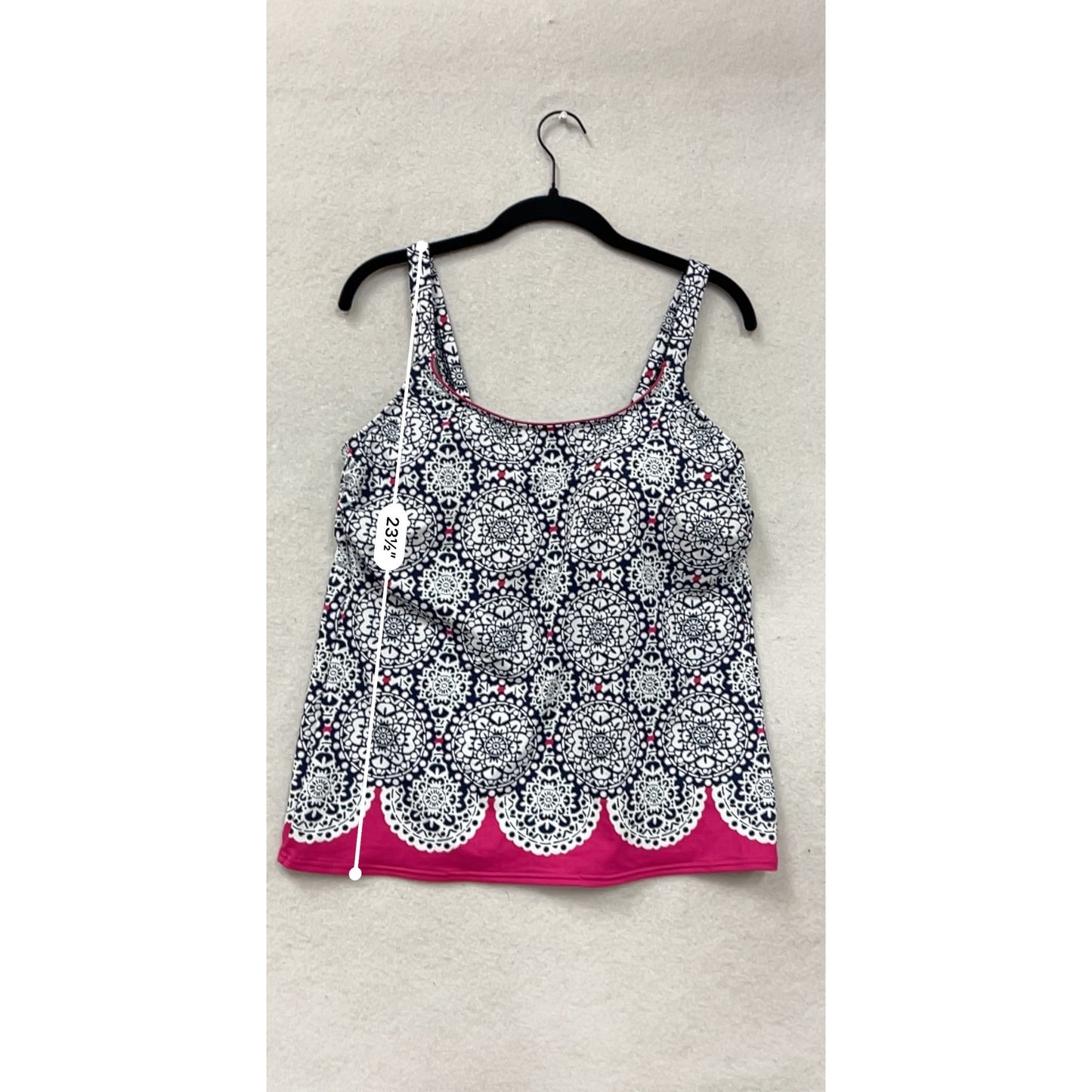 Womens Lands End Patterned Tankini Swim Top Size 12 #9A