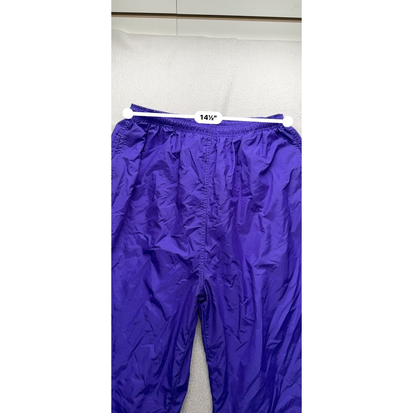 Vintage Holloway Purple Nylon Windbreaker Pants With Elastic Waist Size XL 9488