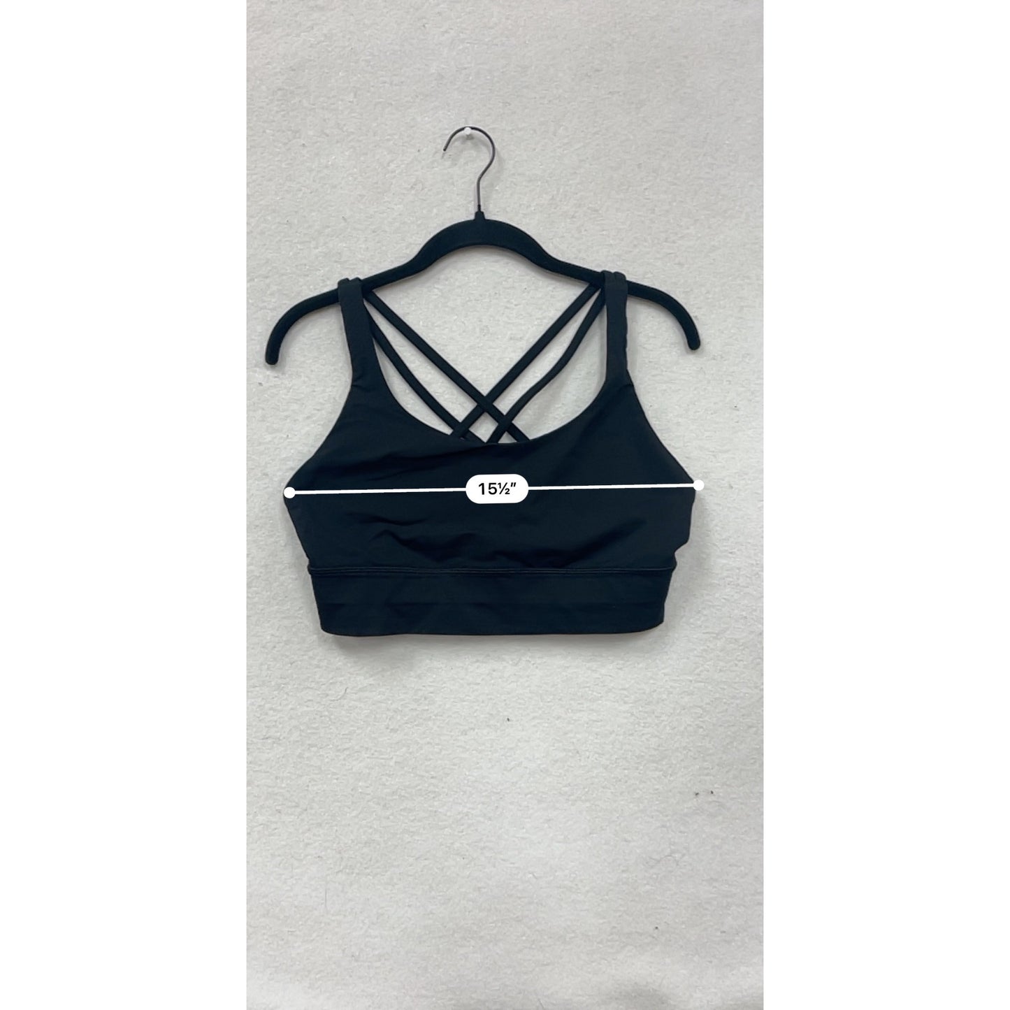 Lululemon Womens Black Strappy Back Sports Bra Size 10 #8174