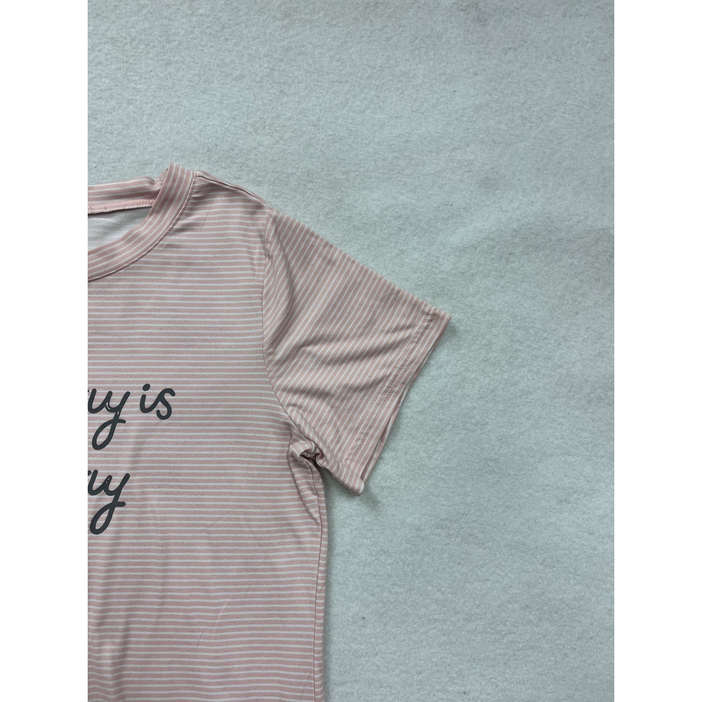 Life Is Good Womens Striped Sleep Shirt "Every Day Is Saturday" S Pink #6838