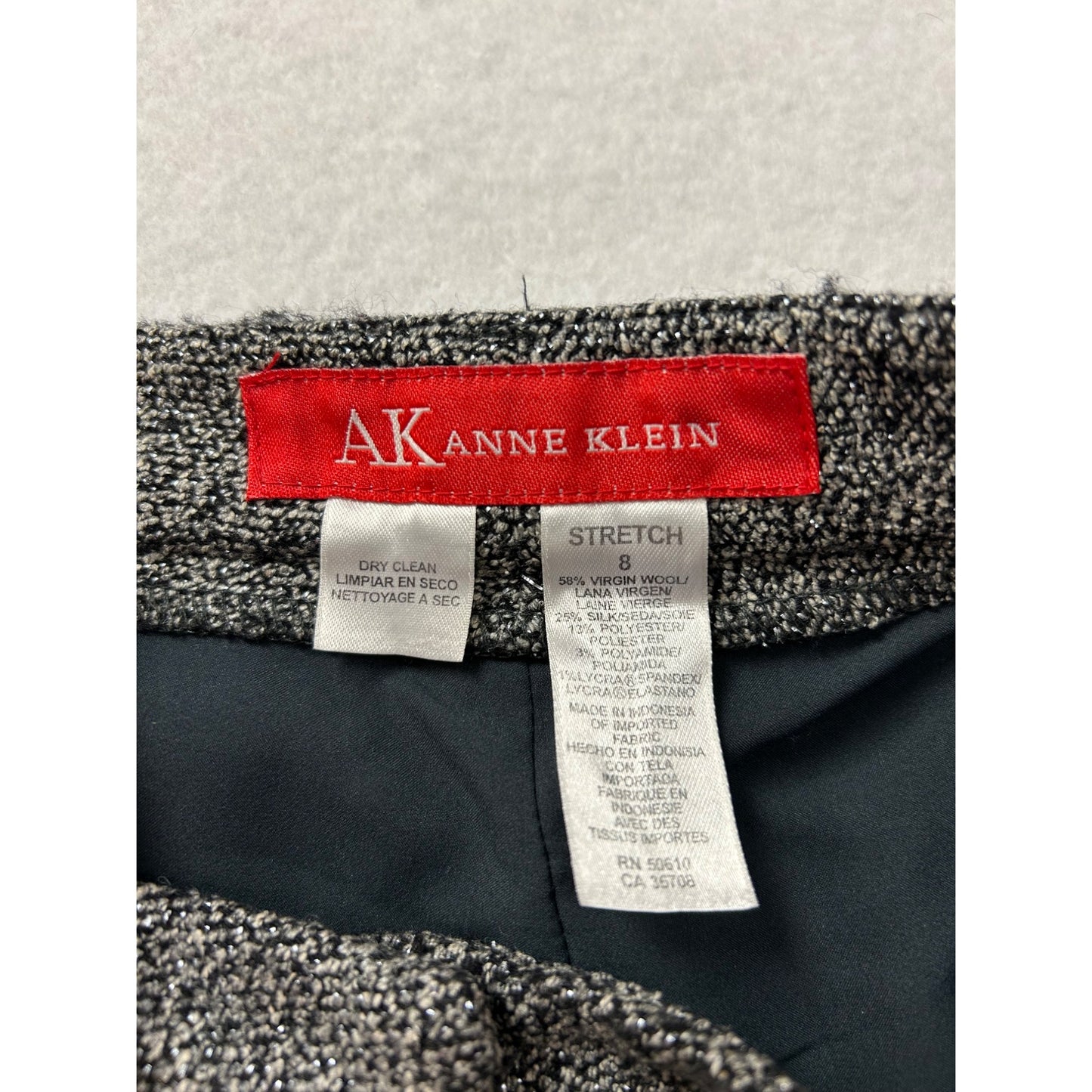 Anne Klein Womens Stretch Wool Blend Wide Leg Trousers #6362
