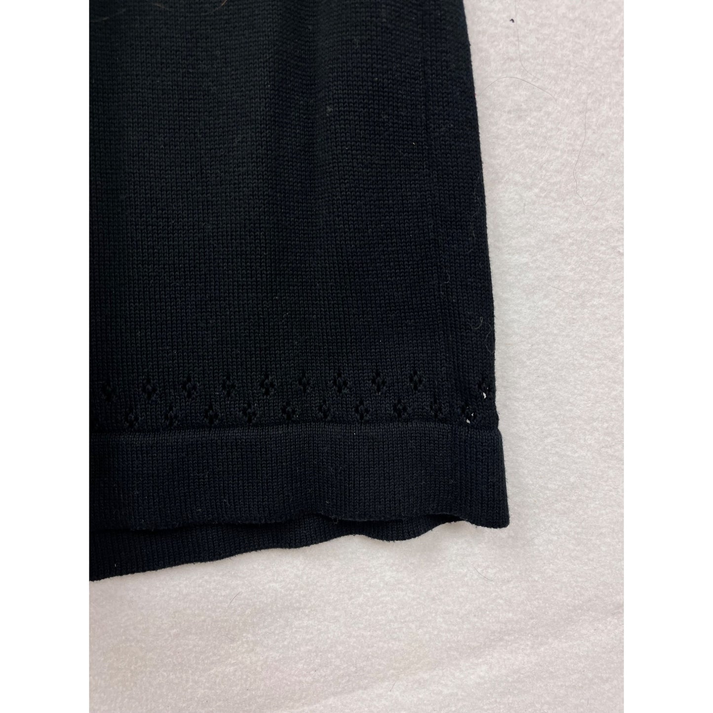Nanette Lepore Womens Small Black Knit Dress With Polka Dot Silk Bow #8112