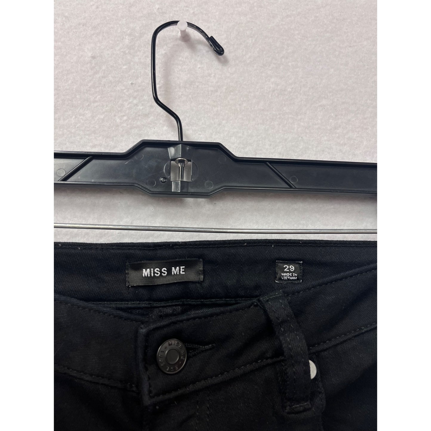 Miss Me Womens Black Ankle Skinny Jeans Size 29 With Embroidered Details #8149