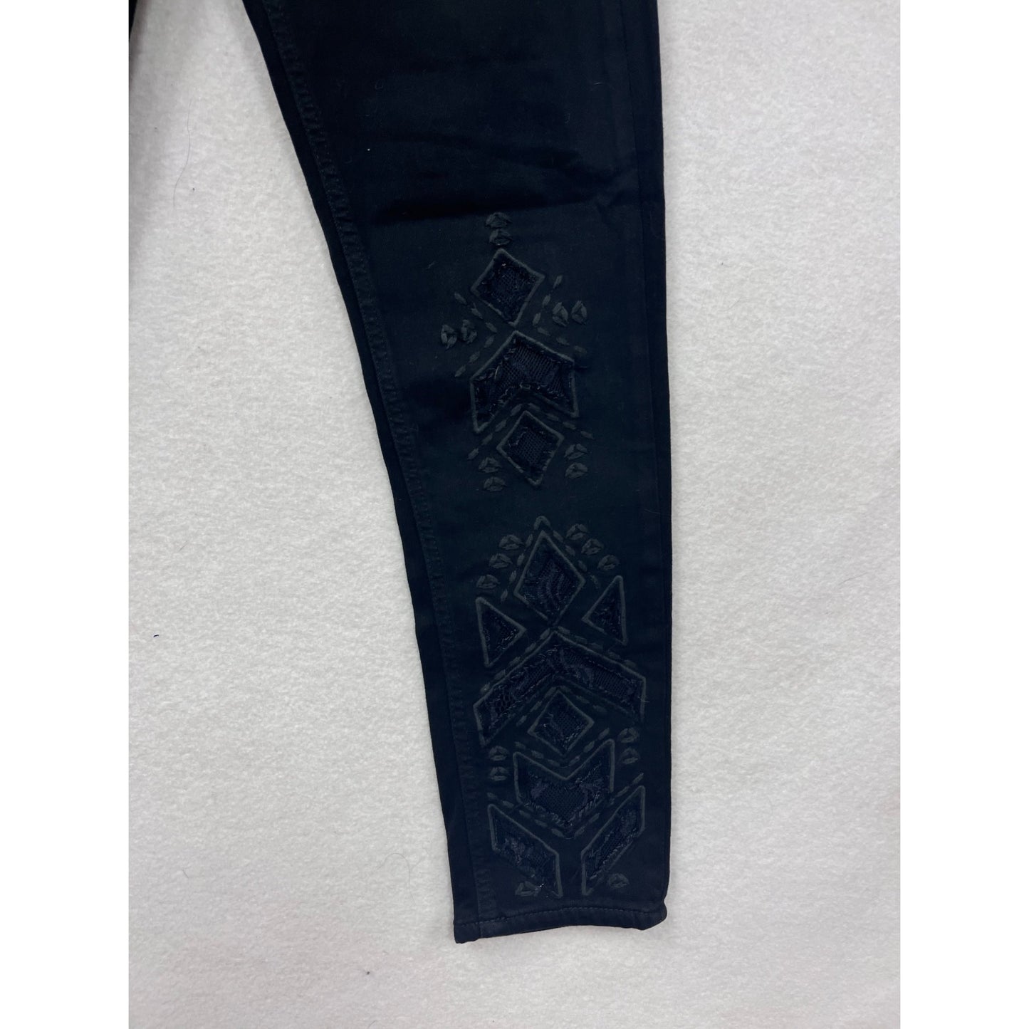 Miss Me Womens Black Ankle Skinny Jeans Size 29 With Embroidered Details #8149