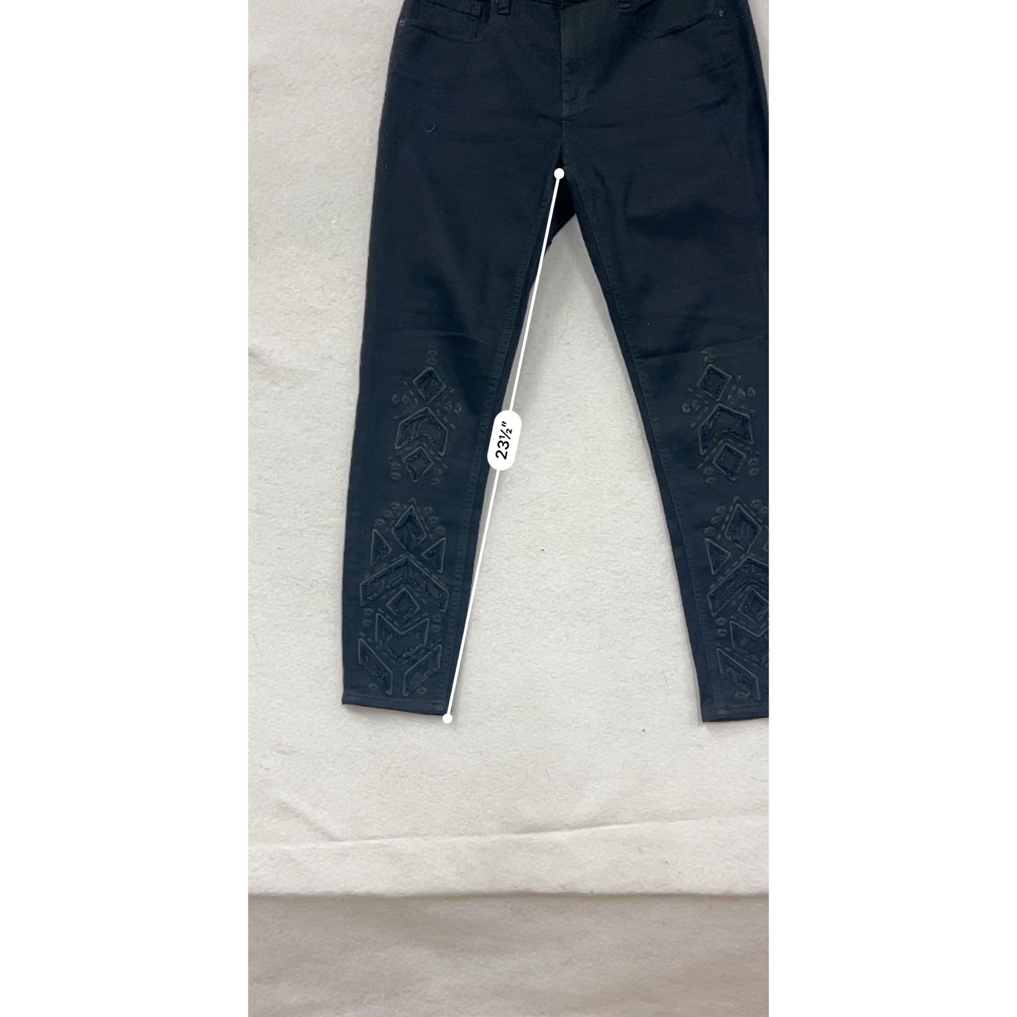 Miss Me Womens Black Ankle Skinny Jeans Size 29 With Embroidered Details #8149