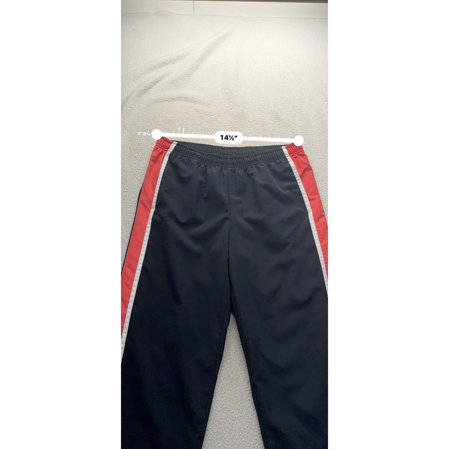 Nike Boys Black & Red Striped Athletic Track Pants Youth Size 8-10 #9925