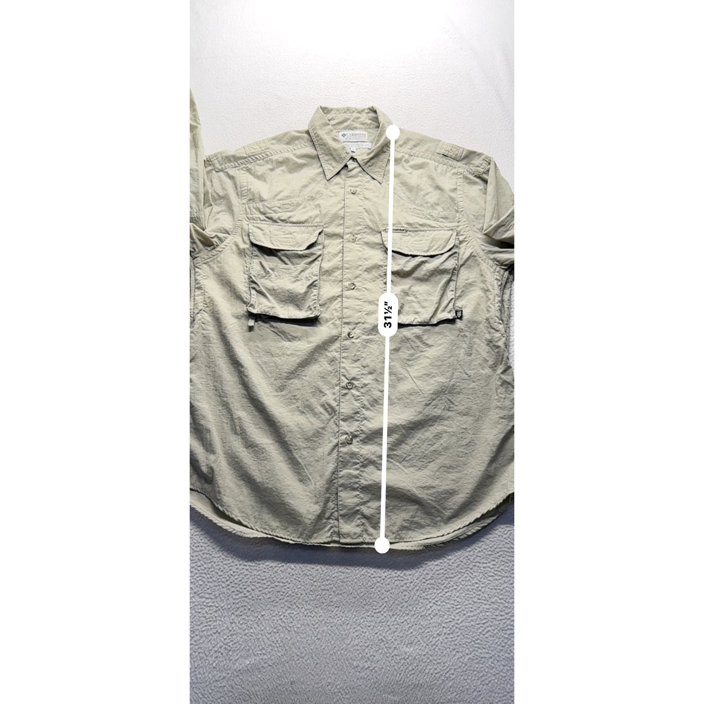 Columbia Sportswear Long Sleeve Beige Button-Up Shirt L #9287