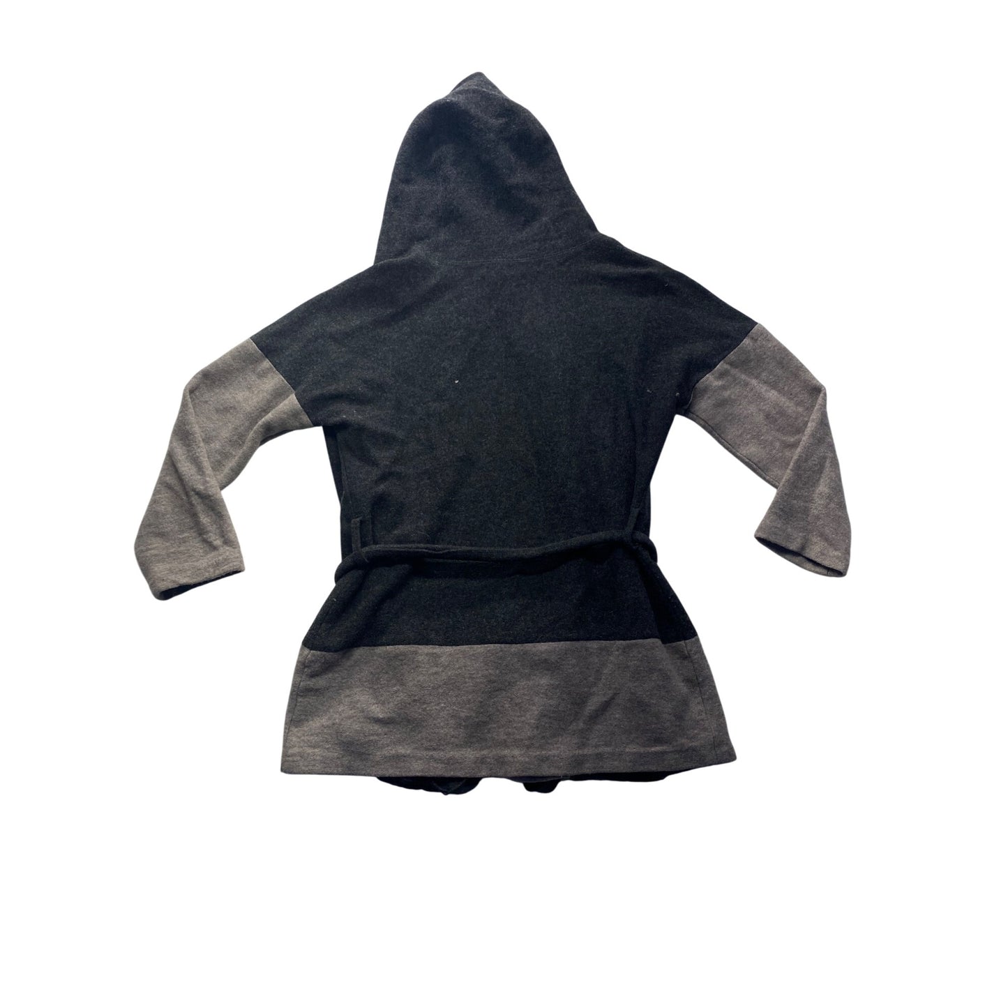 Paraphrase Hooded Wool Cardigan With Belt Gray/Black Womens #7111