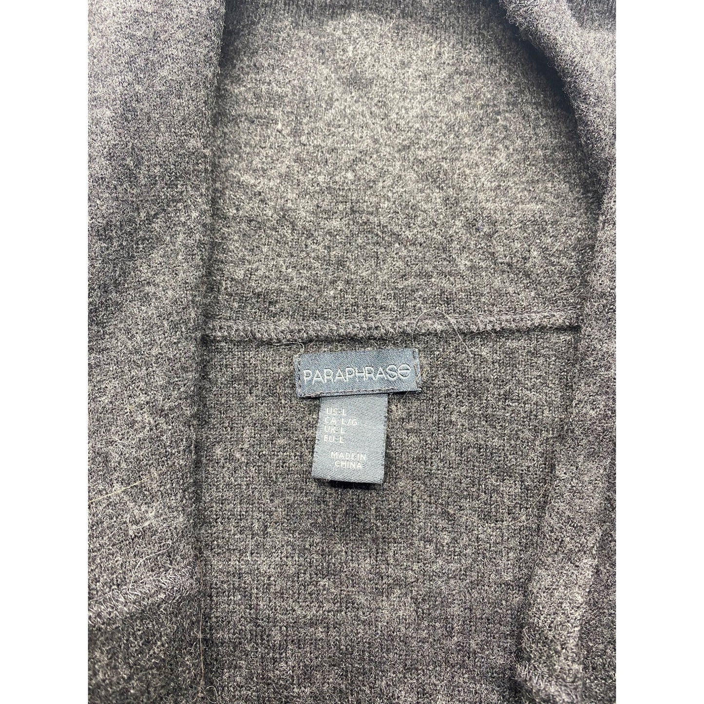 Paraphrase Hooded Wool Cardigan With Belt Gray/Black Womens #7111