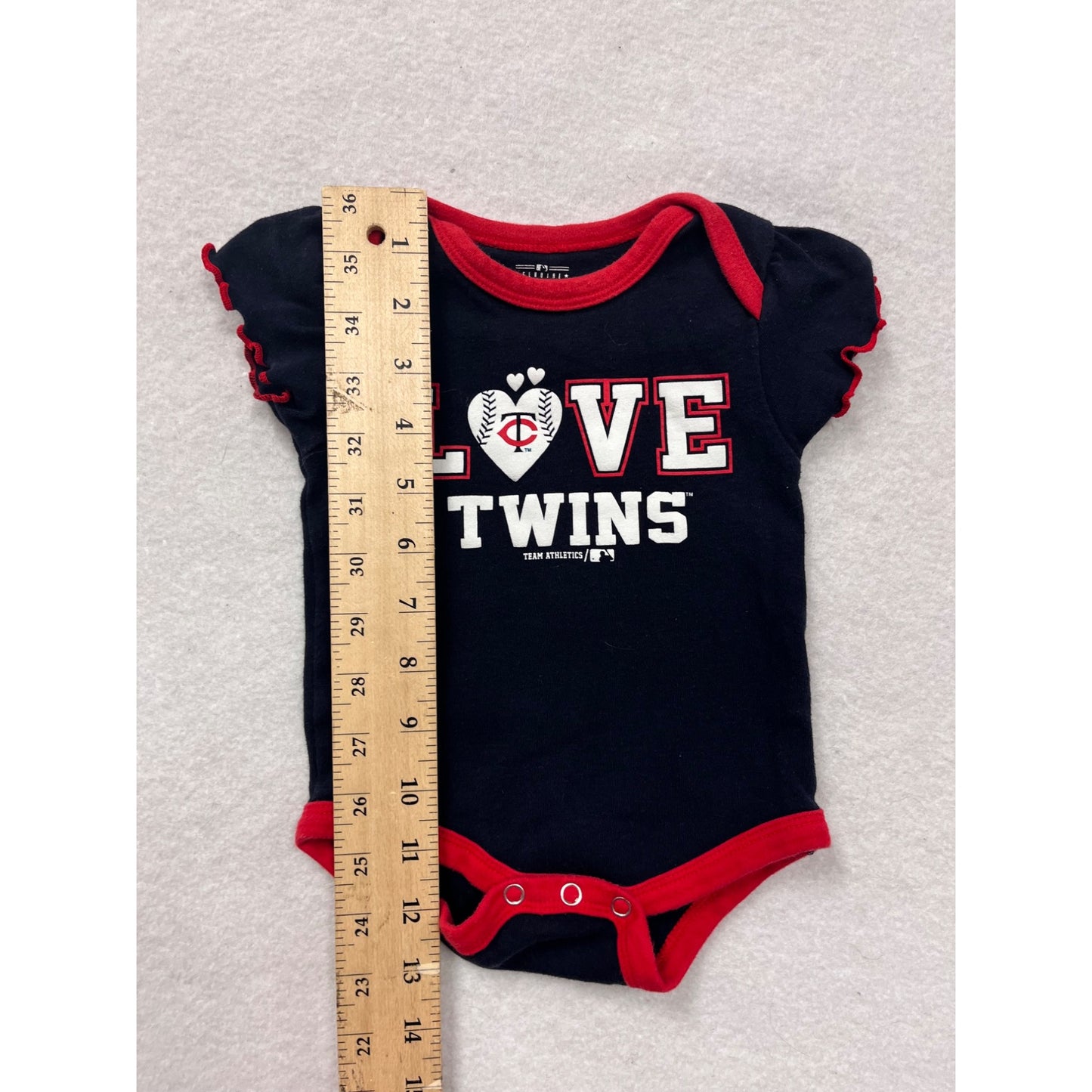 Minnesota Twins Love Baby Romper 0/3M Navy & Red #6464