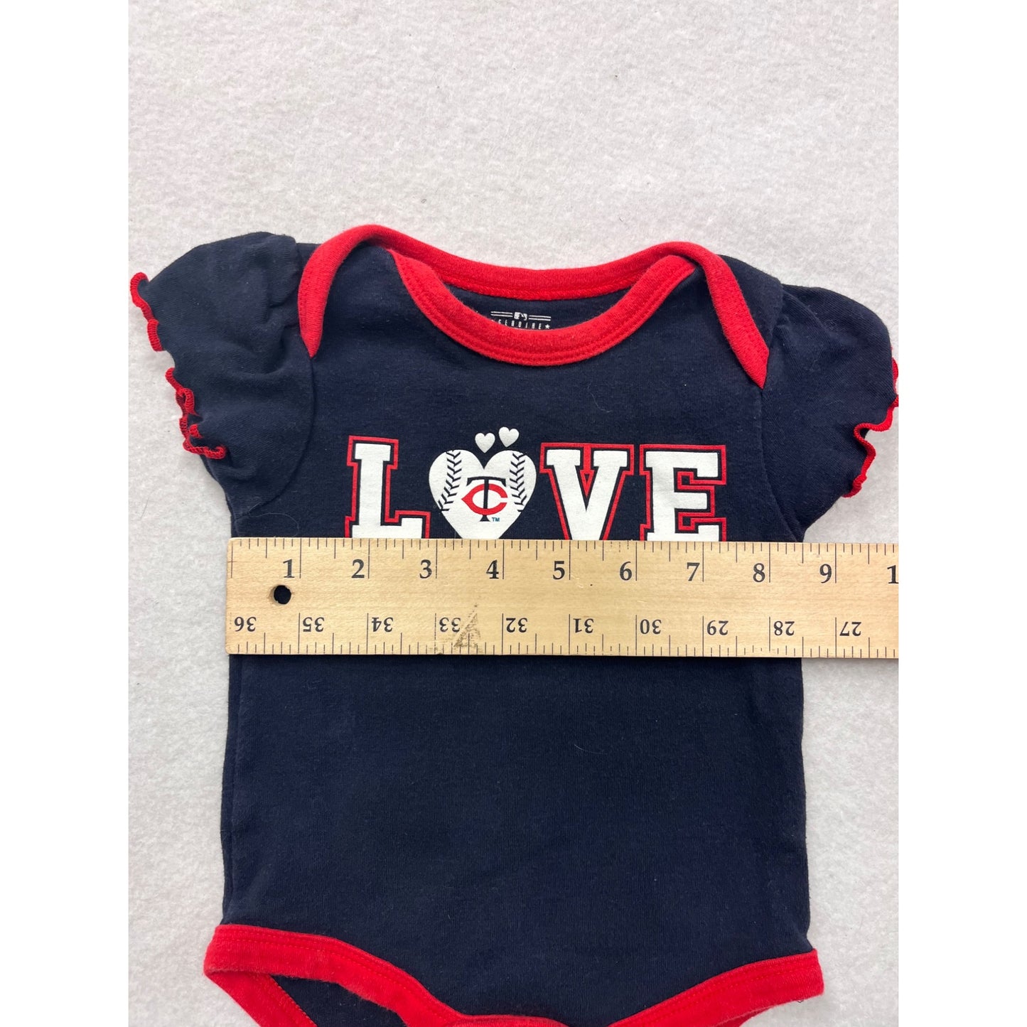 Minnesota Twins Love Baby Romper 0/3M Navy & Red #6464