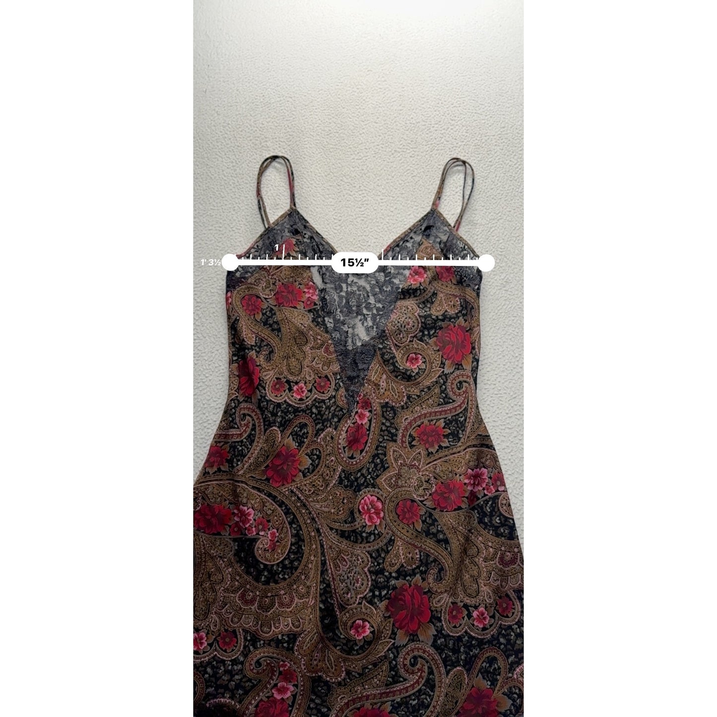 Victorias Secret Paisley Floral Lace Slip Dress With Adjustable Straps Size M #9601
