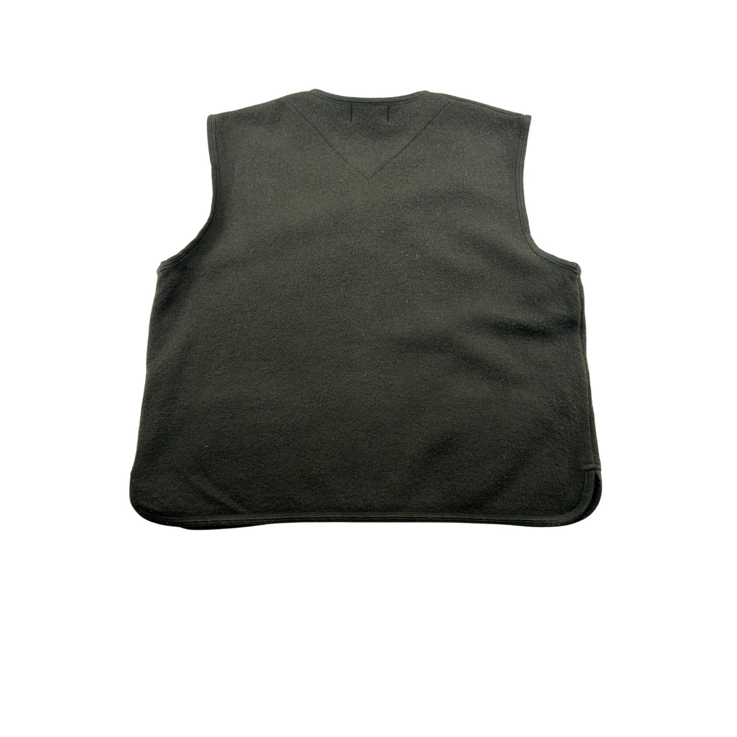 Woolrich Pinecone Embroidered Dark Green Fleece Zip Vest #6438