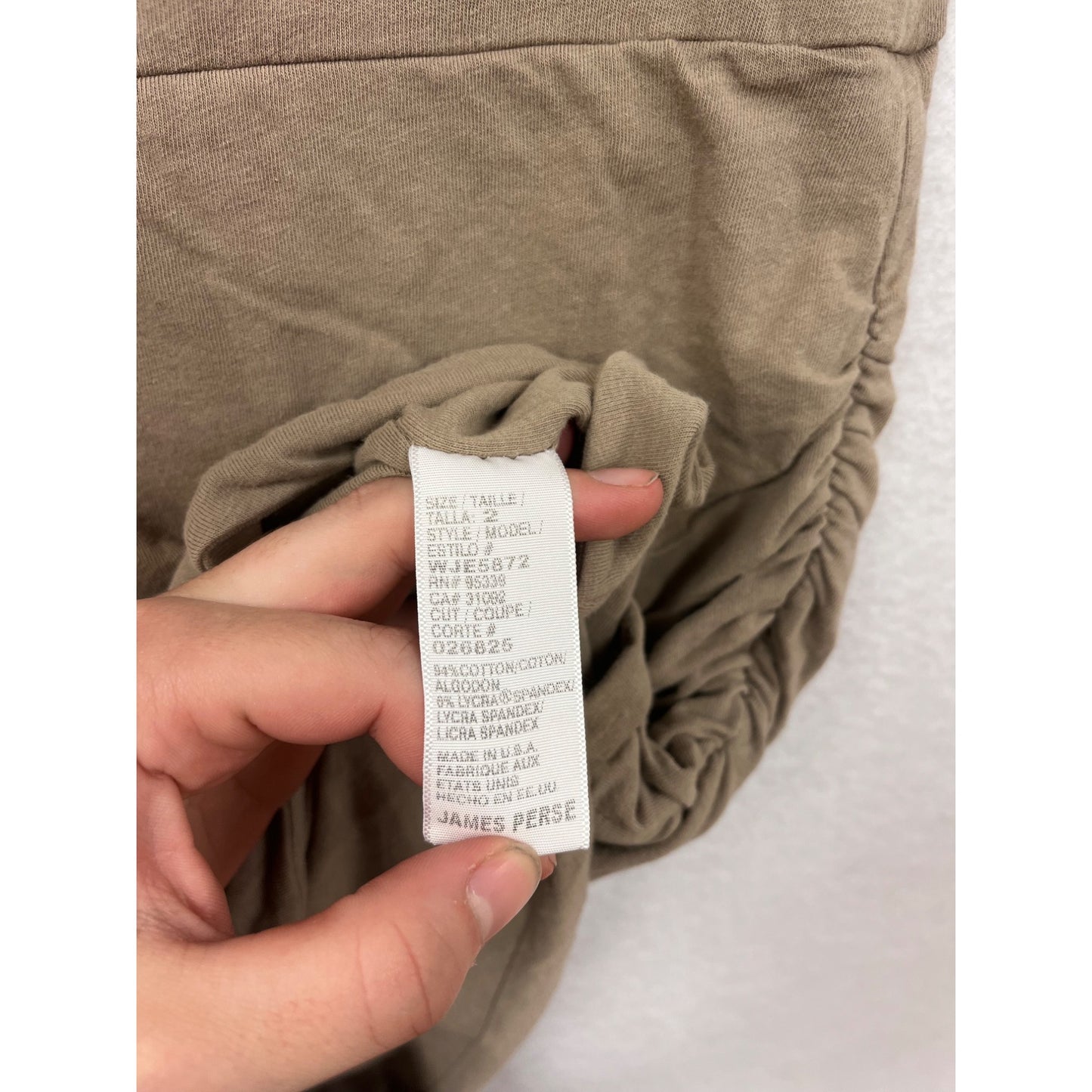 James Perse Womens Ruched Stretch Skirt Size 2 Cotton & Lycra #6825