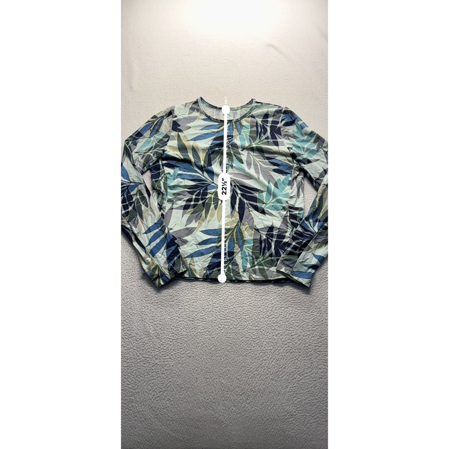 Womens Long-Sleeve Leaf Print top #7467