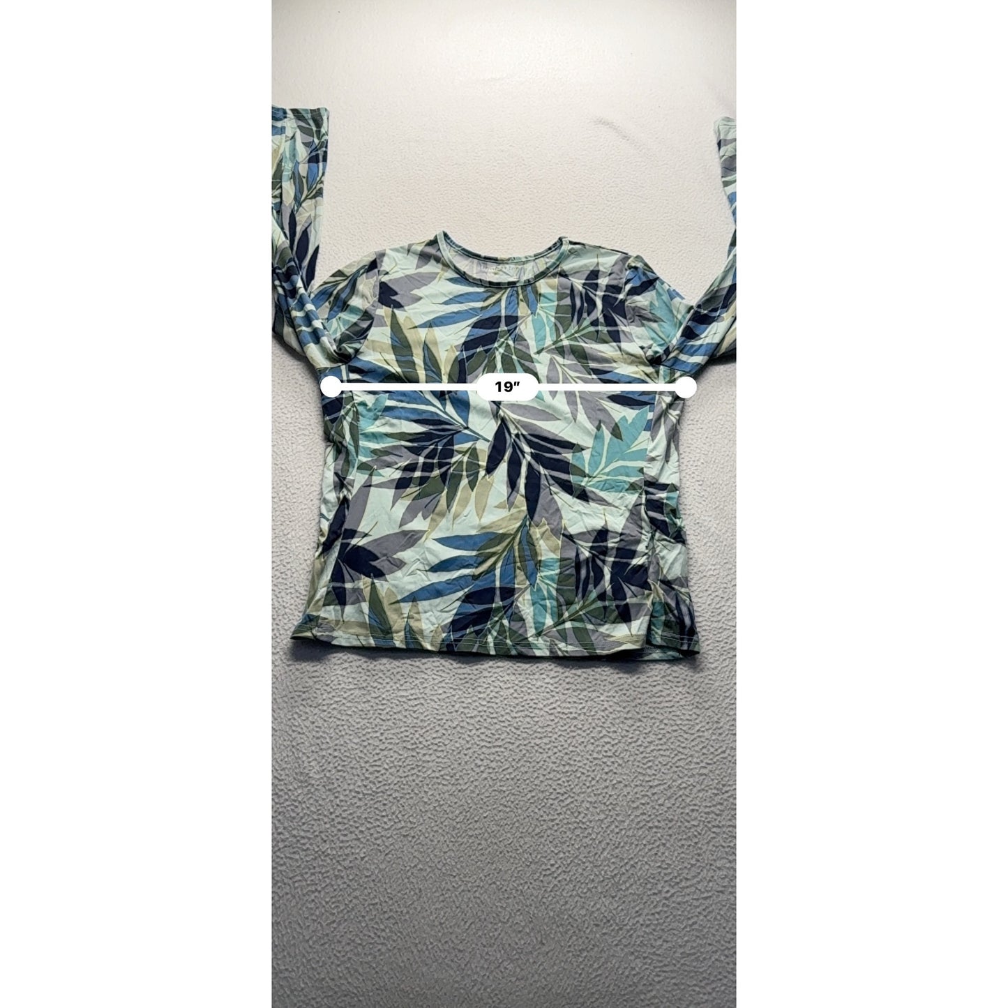 Womens Long-Sleeve Leaf Print top #7467