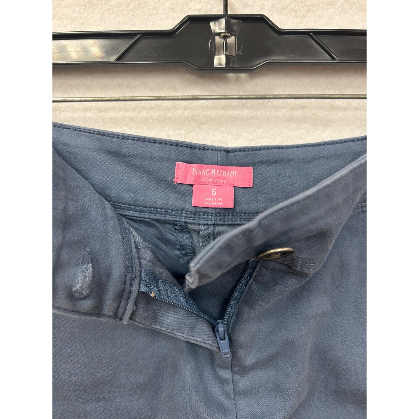 Navy Blue Isaac Mizrahi New York Womens Button-Detail Shorts #6590