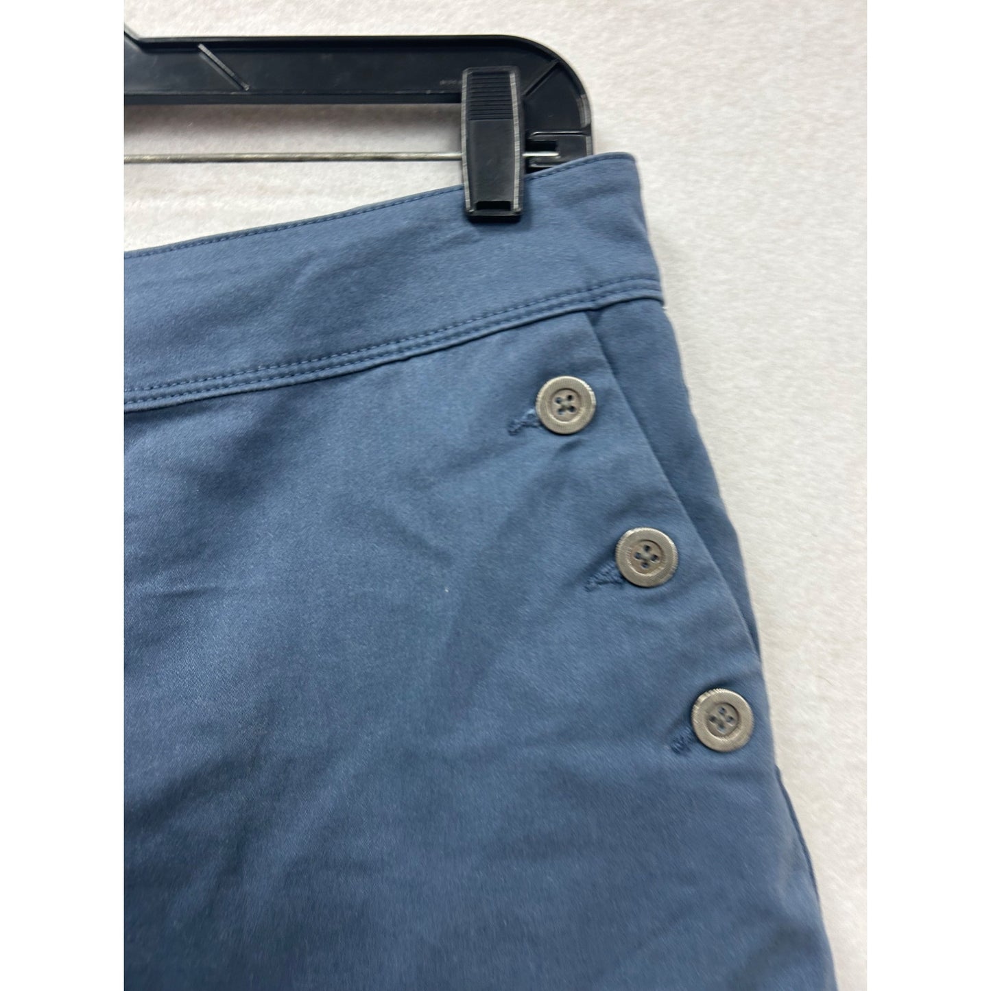 Navy Blue Isaac Mizrahi New York Womens Button-Detail Shorts #6590