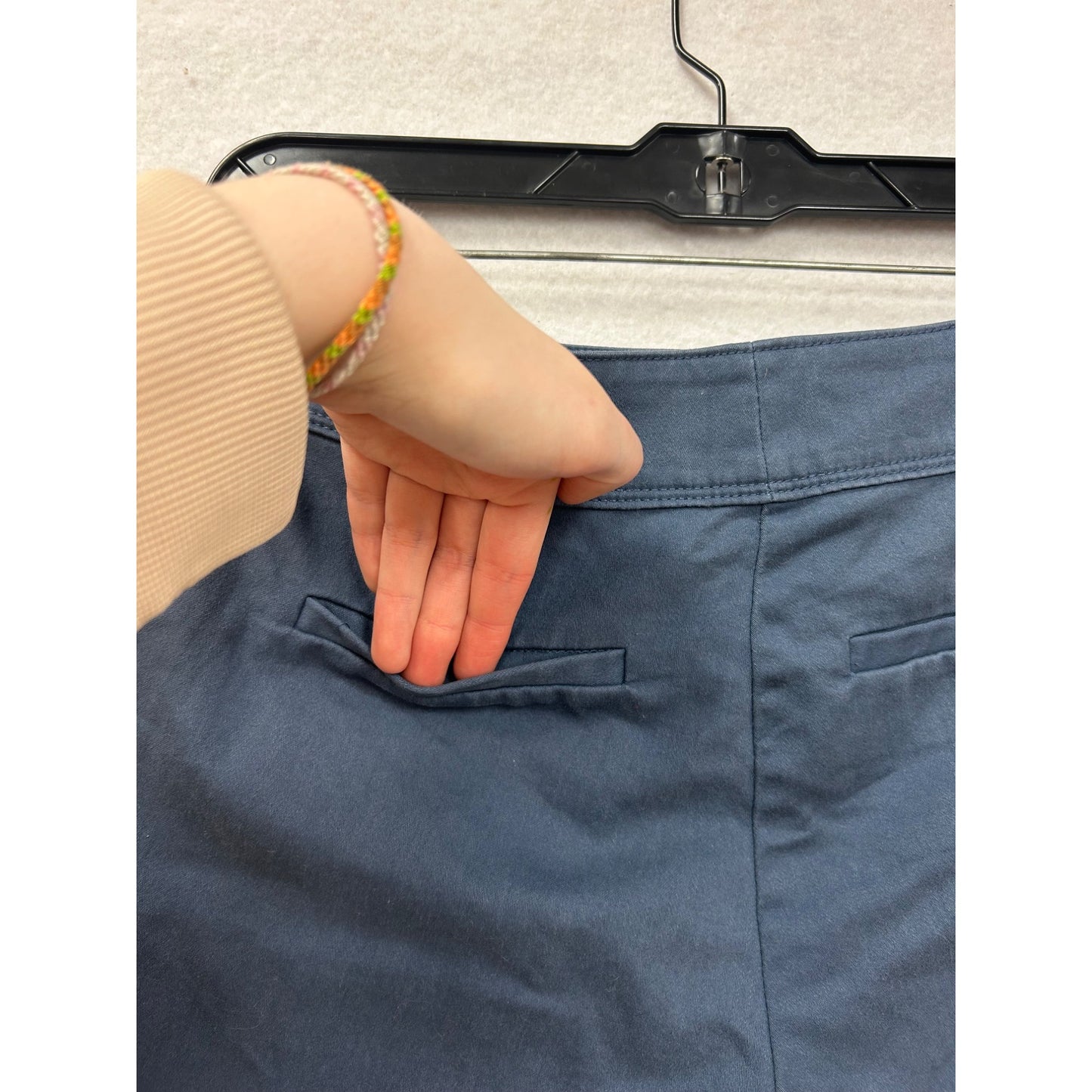 Navy Blue Isaac Mizrahi New York Womens Button-Detail Shorts #6590