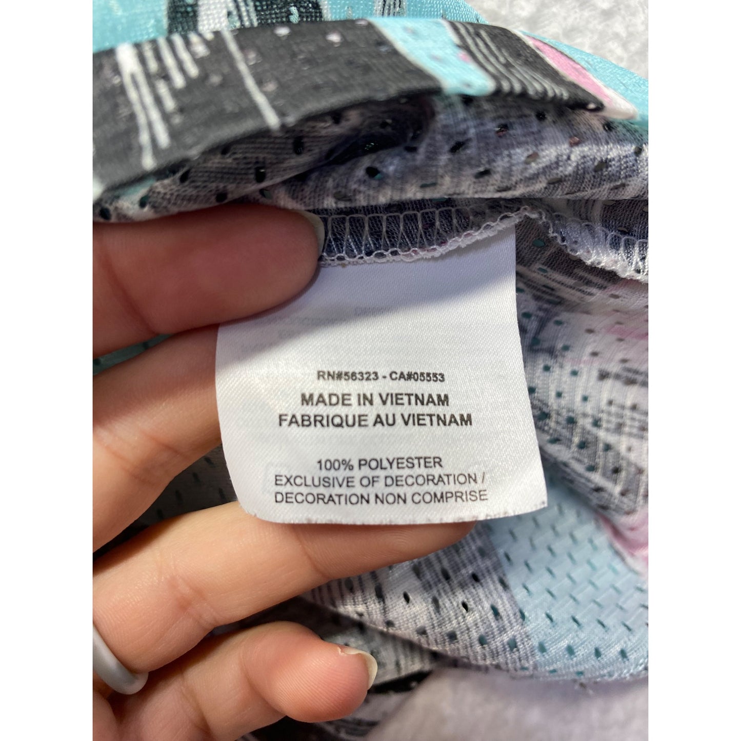 Nike Womens 2X Cropped Floral Print Mesh Top Pastel Pink & Blue Loose Fit #7196
