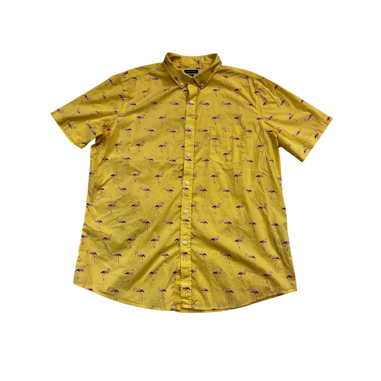 Men's Flamingo Rain Regular-Fit Printed Button-Down #2681