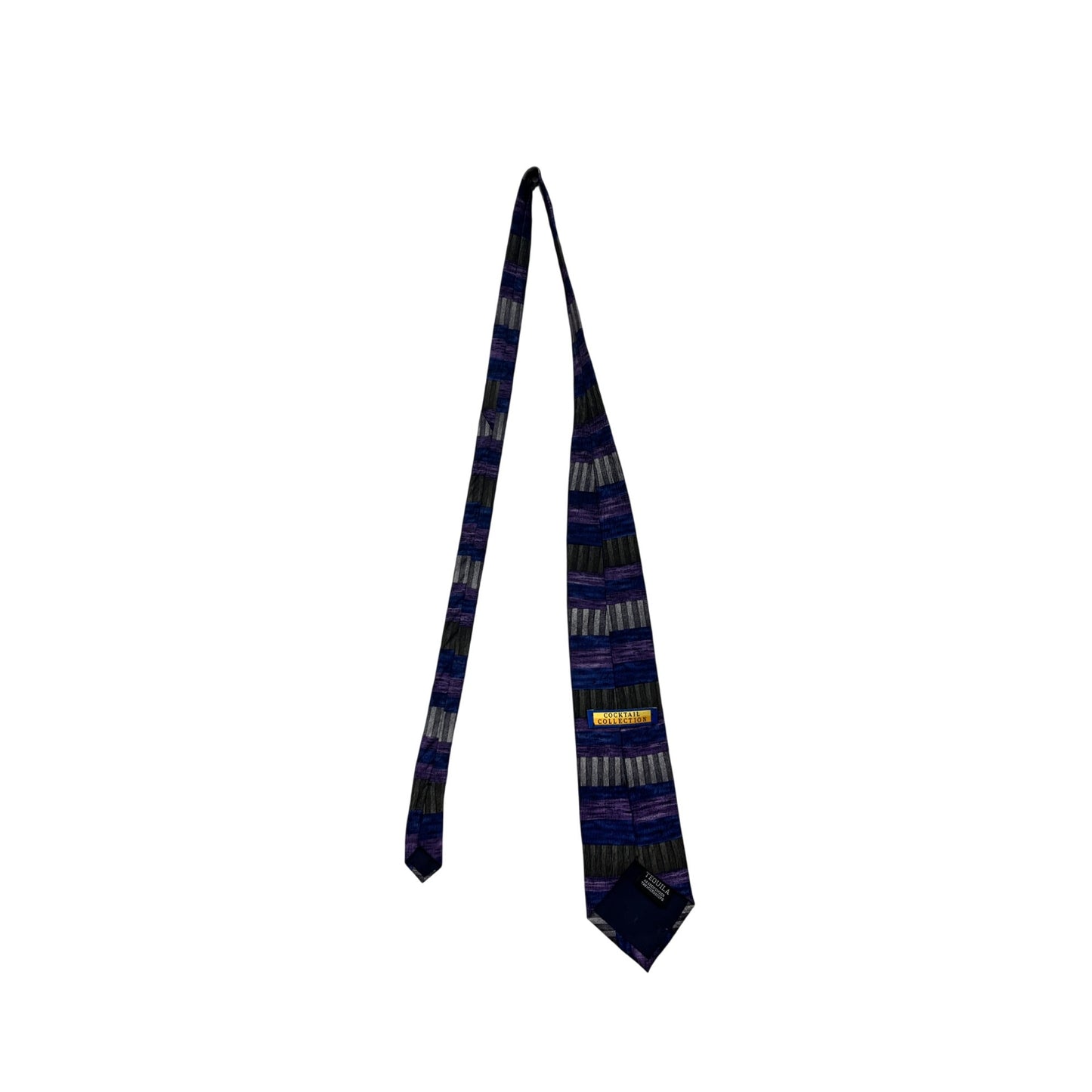 Cocktail Collection Mens Silk Striped Tie In Purple & Blue #8238